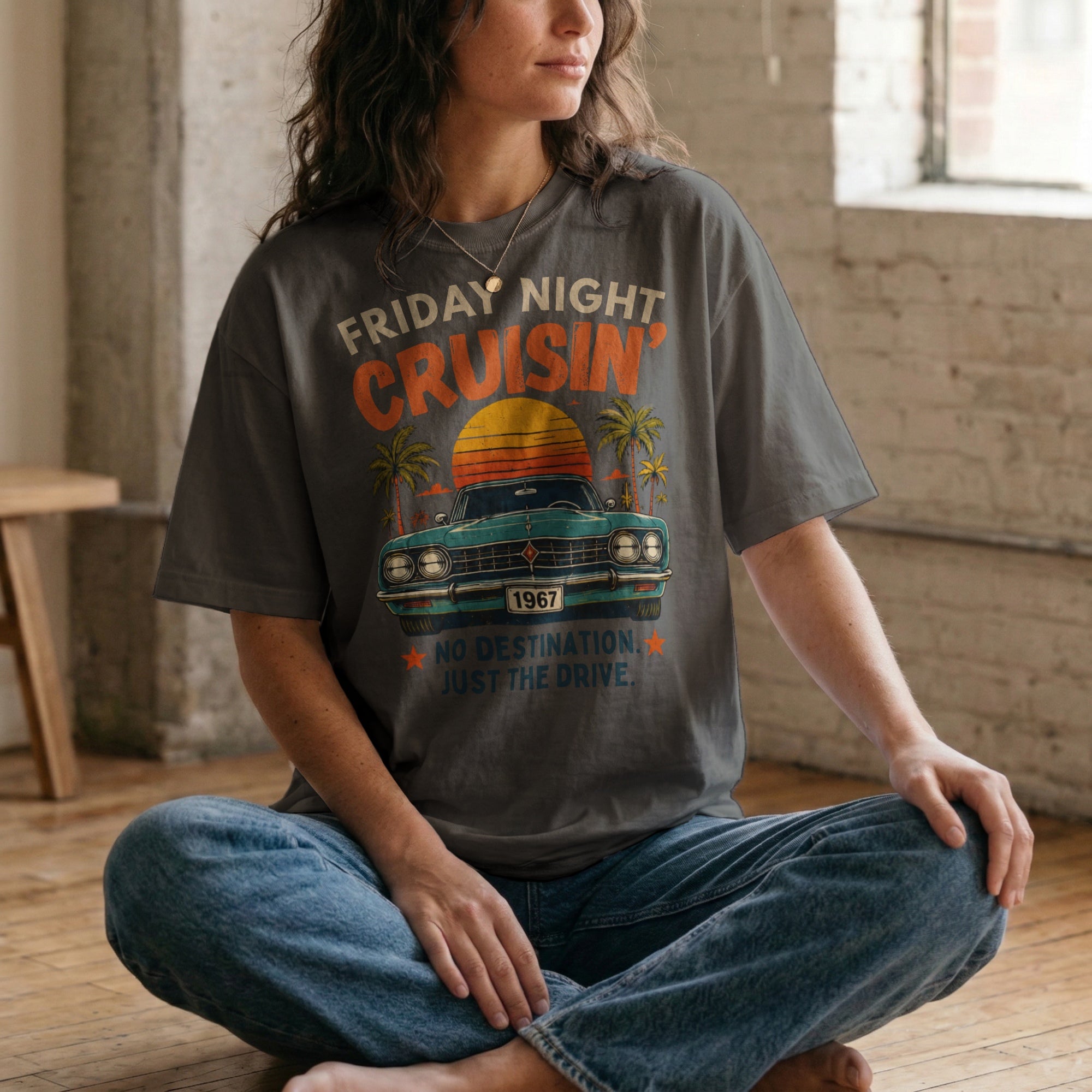 Friday Night Cruisin’ — Vintage 60s Car Graphic Tee | Faded Memory Supply
