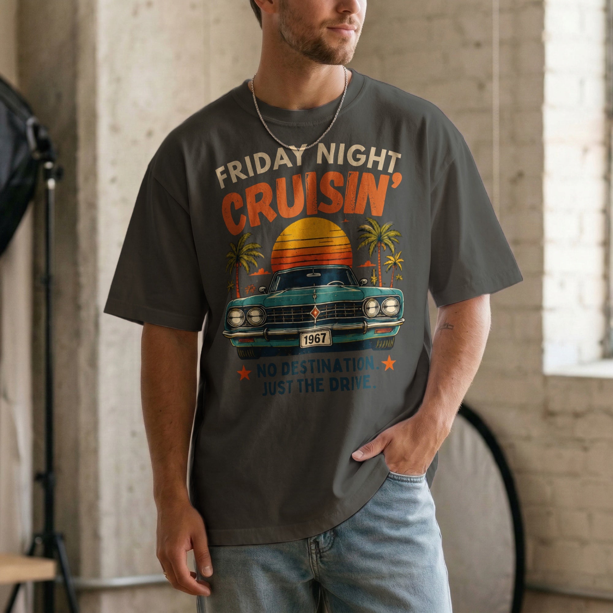 Friday Night Cruisin’ — Vintage 60s Car Graphic Tee | Faded Memory Supply
