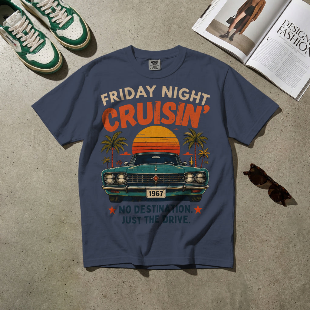 Friday Night Cruisin’ — Vintage 60s Car Graphic Tee | Faded Memory Supply