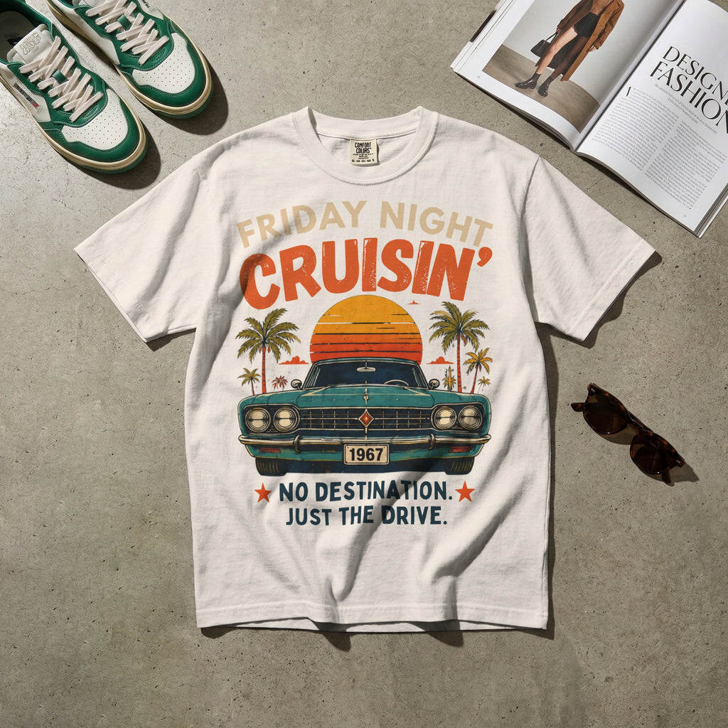 Friday Night Cruisin’ — Vintage 60s Car Graphic Tee | Faded Memory Supply