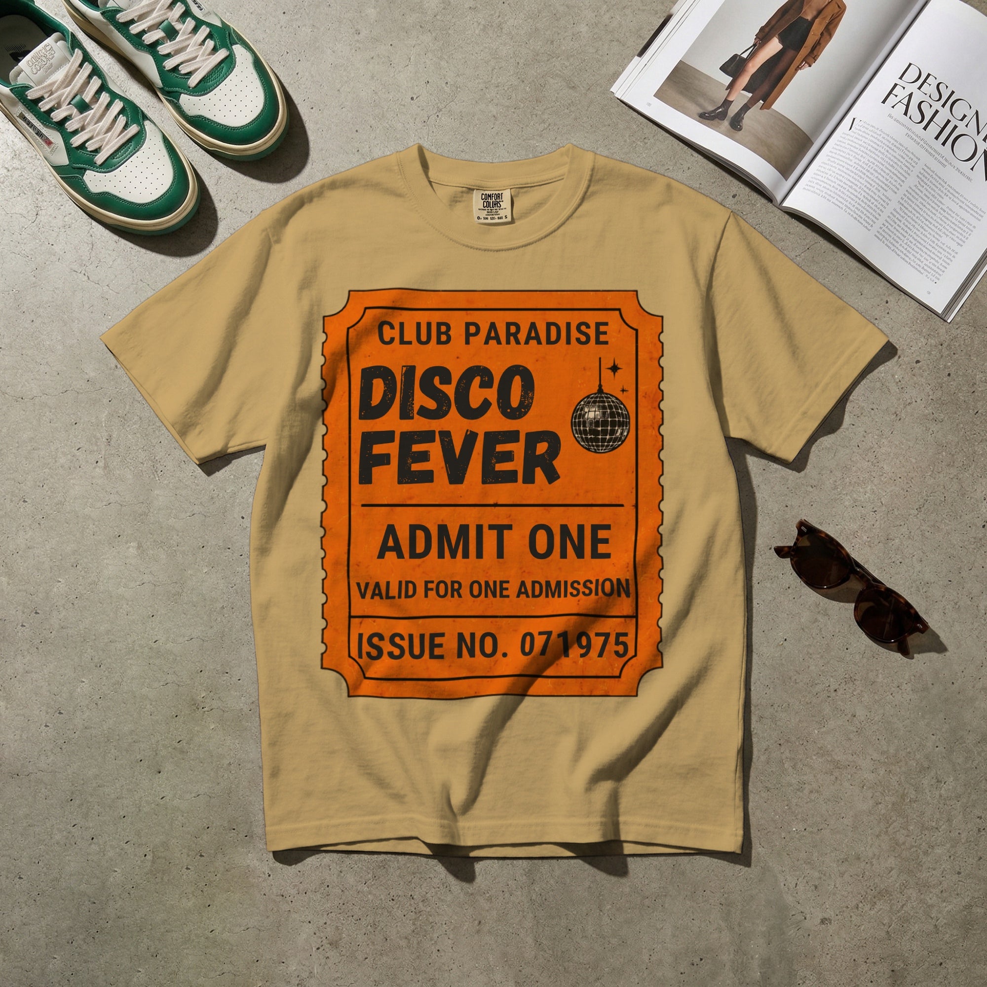 Disco Fever — Vintage 70s Disco Ticket Graphic Tee | Faded Memory Supply