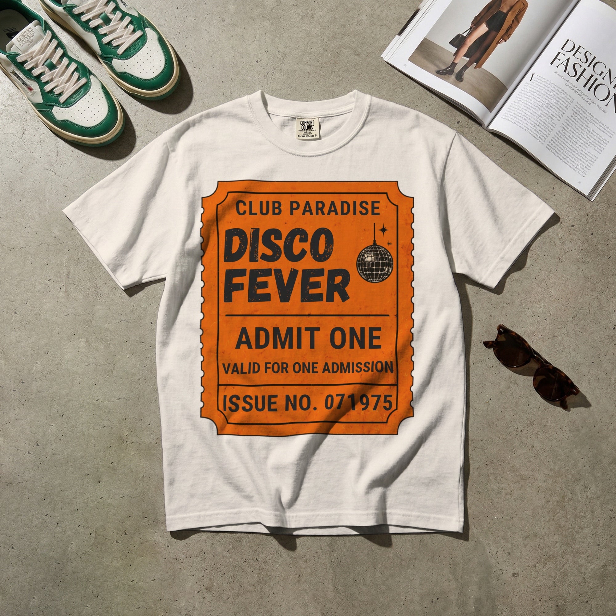 Disco Fever — Vintage 70s Disco Ticket Graphic Tee | Faded Memory Supply