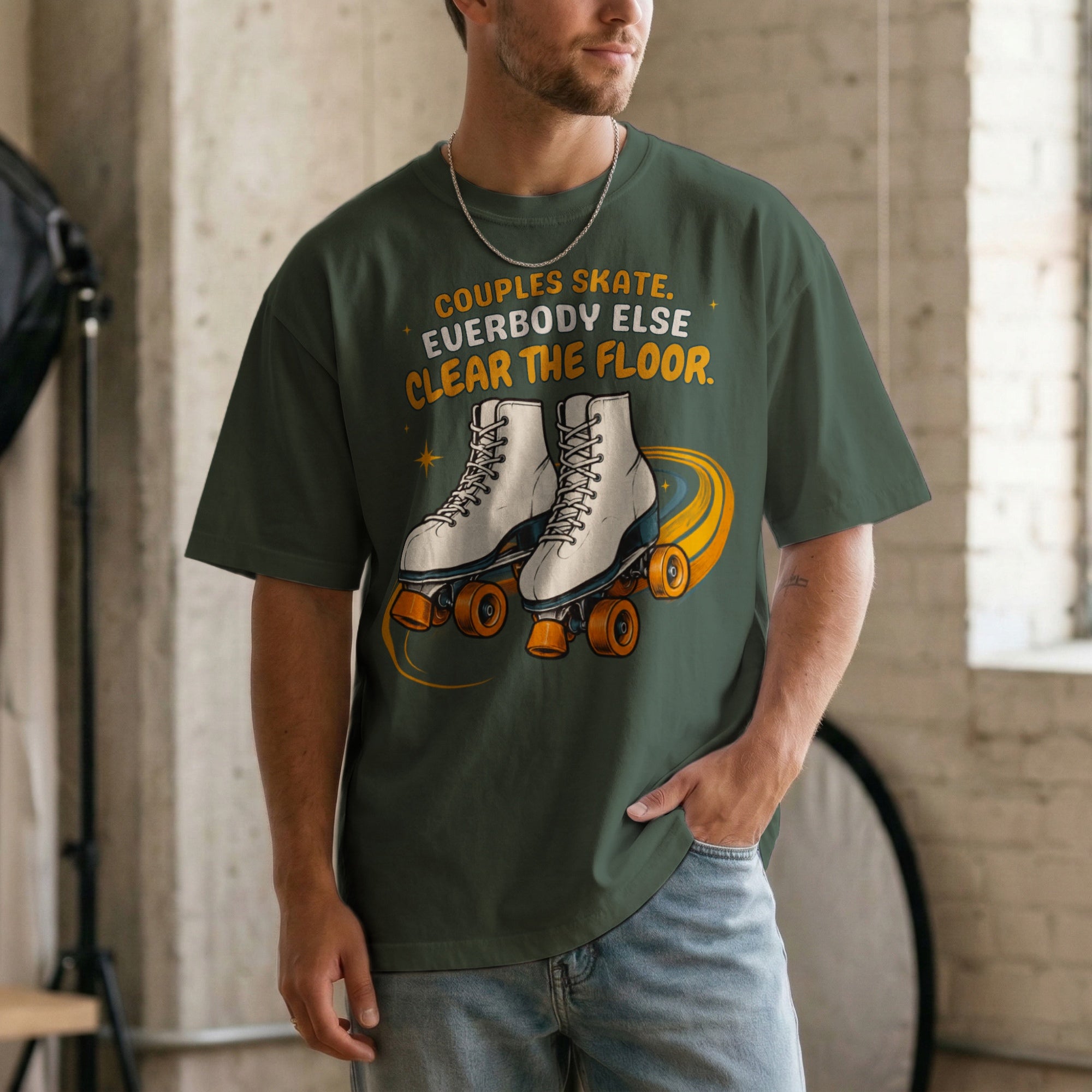 Couples Skate — Vintage 70s Roller Rink Graphic Tee | Faded Memory Supply