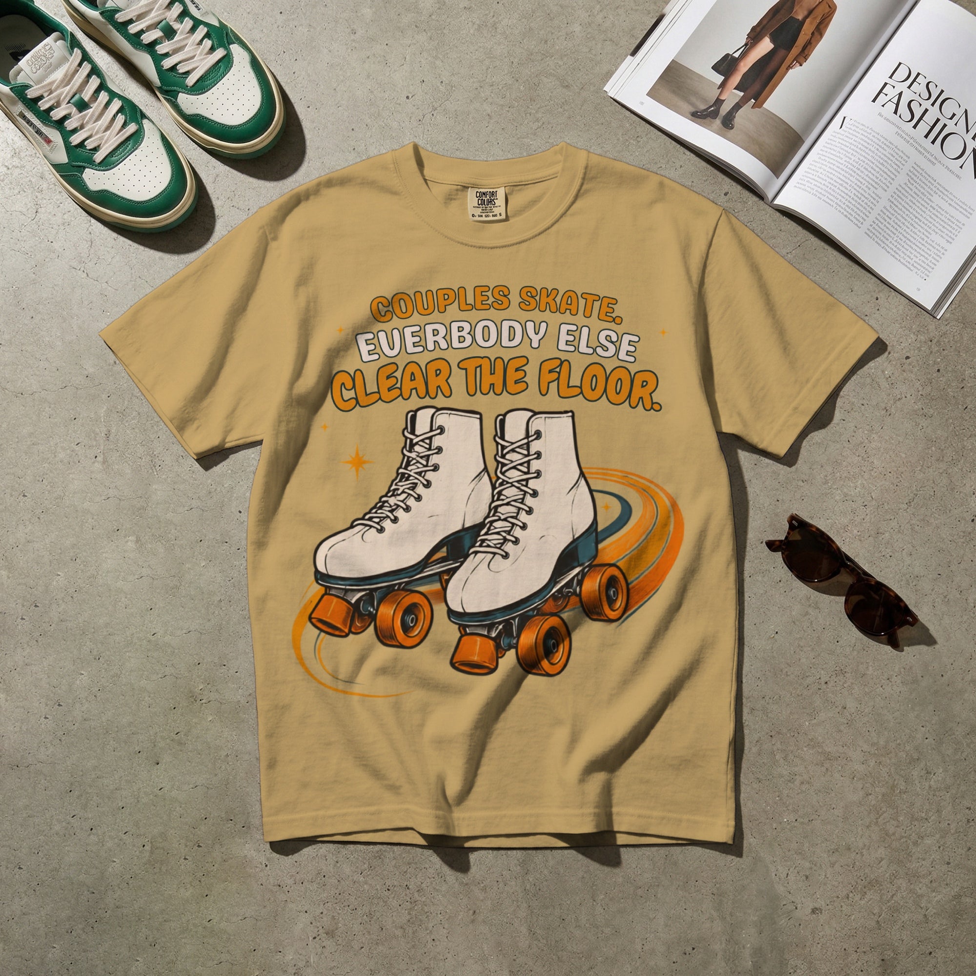Couples Skate — Vintage 70s Roller Rink Graphic Tee | Faded Memory Supply