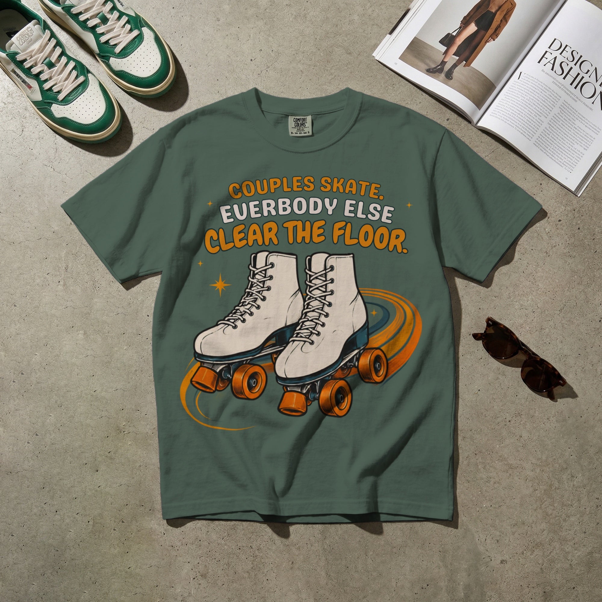 Couples Skate — Vintage 70s Roller Rink Graphic Tee | Faded Memory Supply