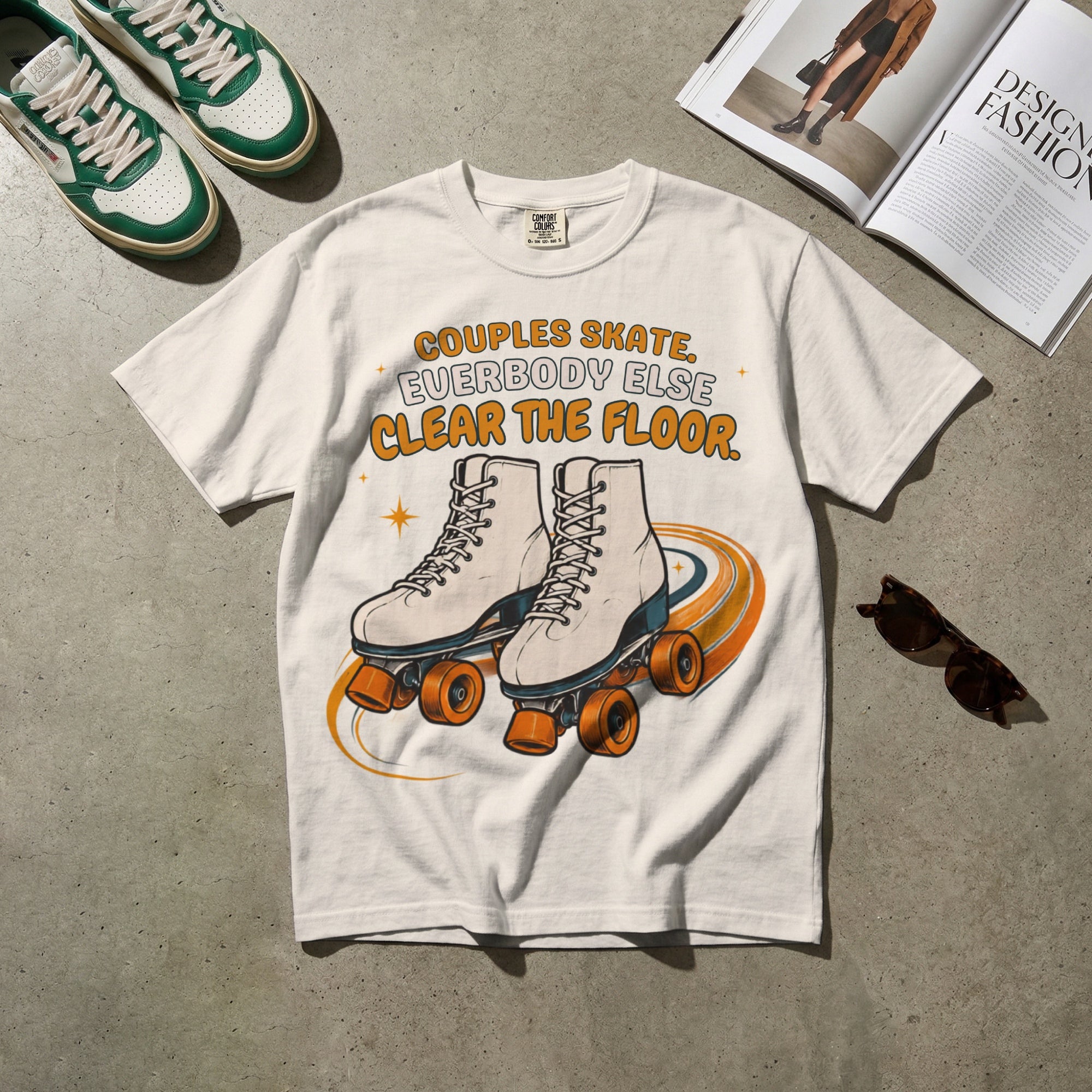 Couples Skate — Vintage 70s Roller Rink Graphic Tee | Faded Memory Supply