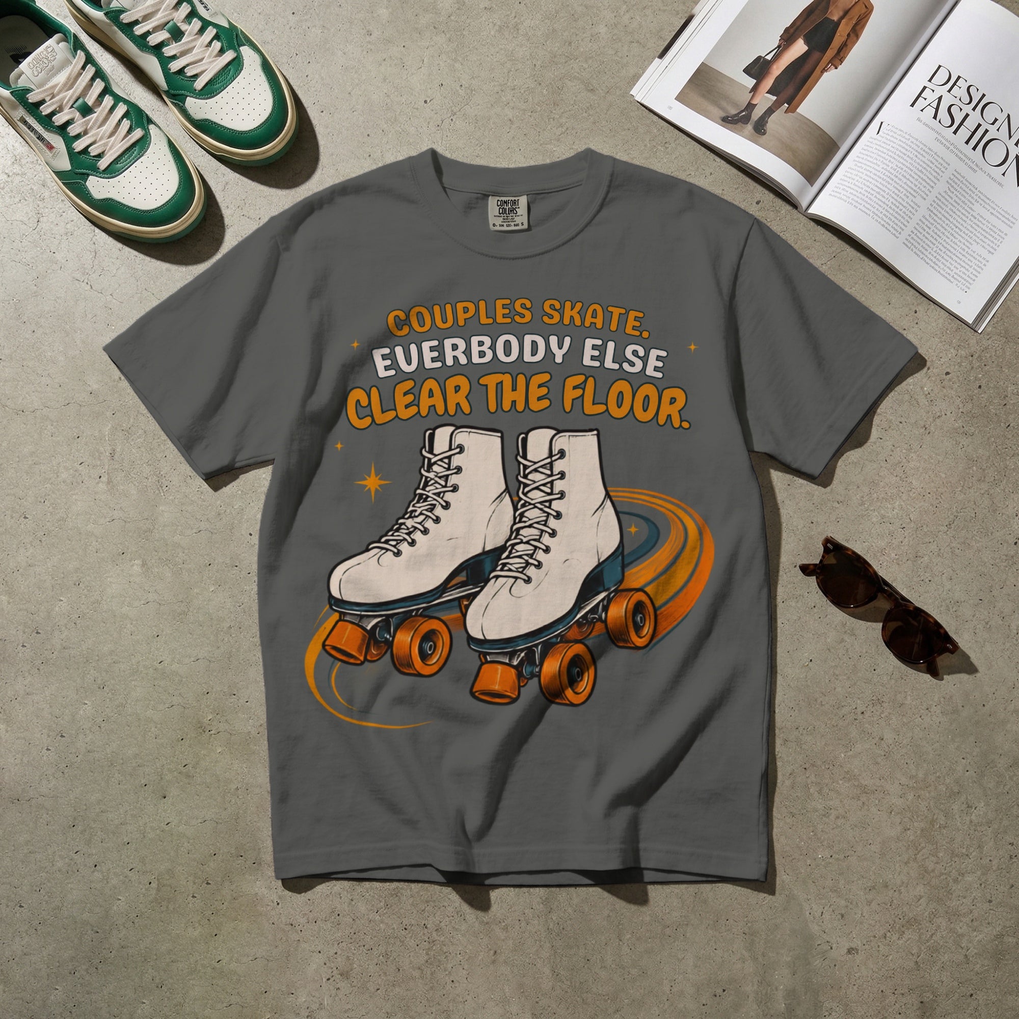 Couples Skate — Vintage 70s Roller Rink Graphic Tee | Faded Memory Supply