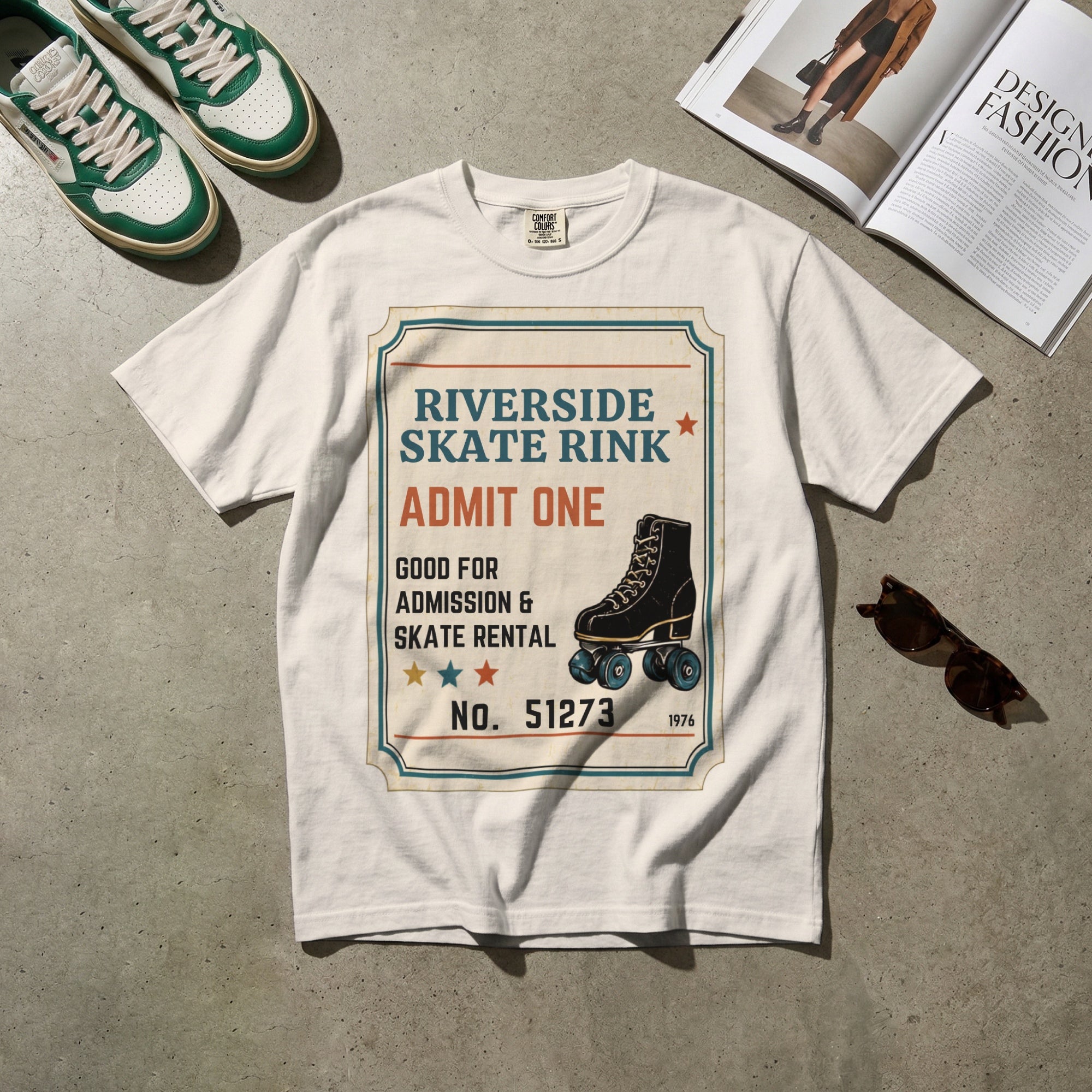 Riverside Skate Rink — Vintage 70s Roller Rink Graphic Tee | Faded Memory Supply
