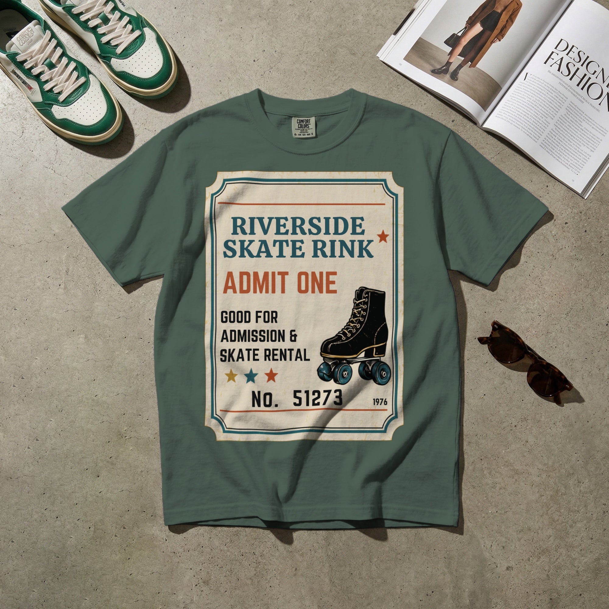 Riverside Skate Rink — Vintage 70s Roller Rink Graphic Tee | Faded Memory Supply