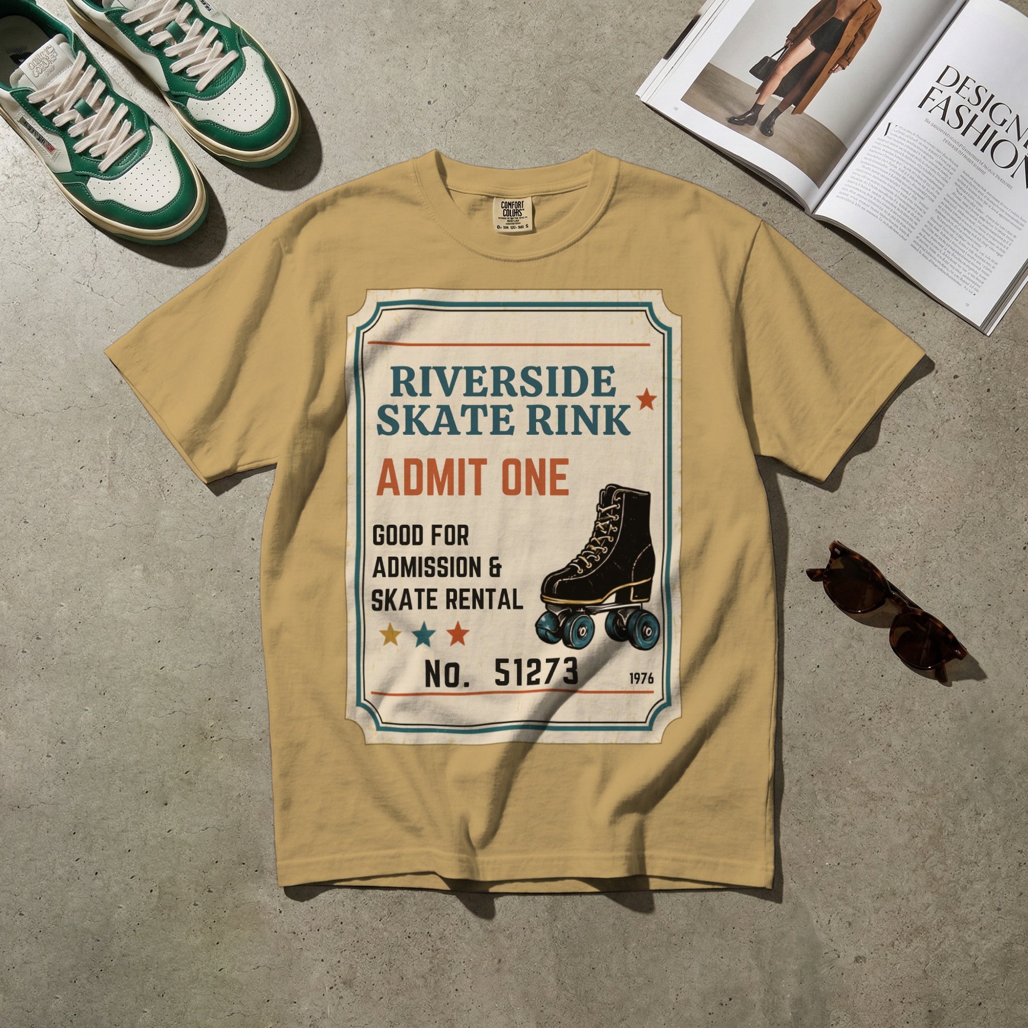 Riverside Skate Rink — Vintage 70s Roller Rink Graphic Tee | Faded Memory Supply