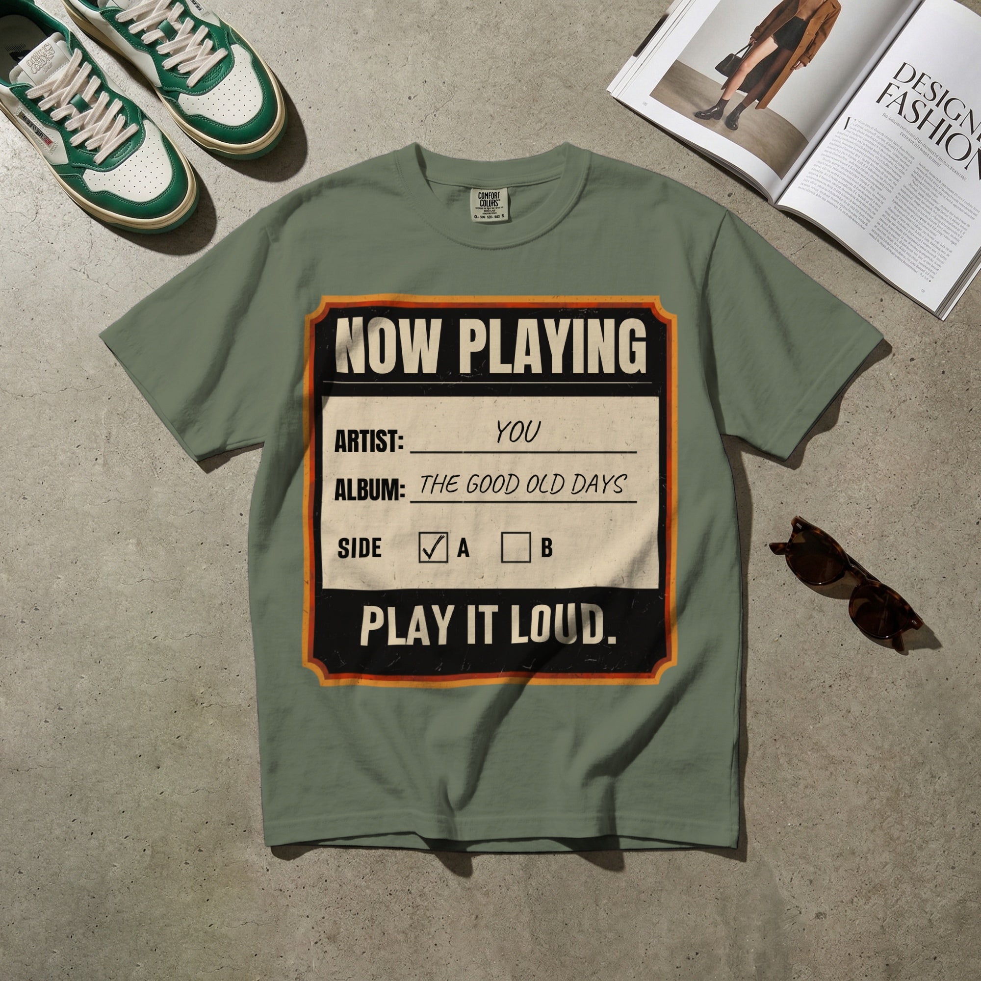 Now Playing — Vintage 70s Record Player Graphic Tee | Faded Memory Supply