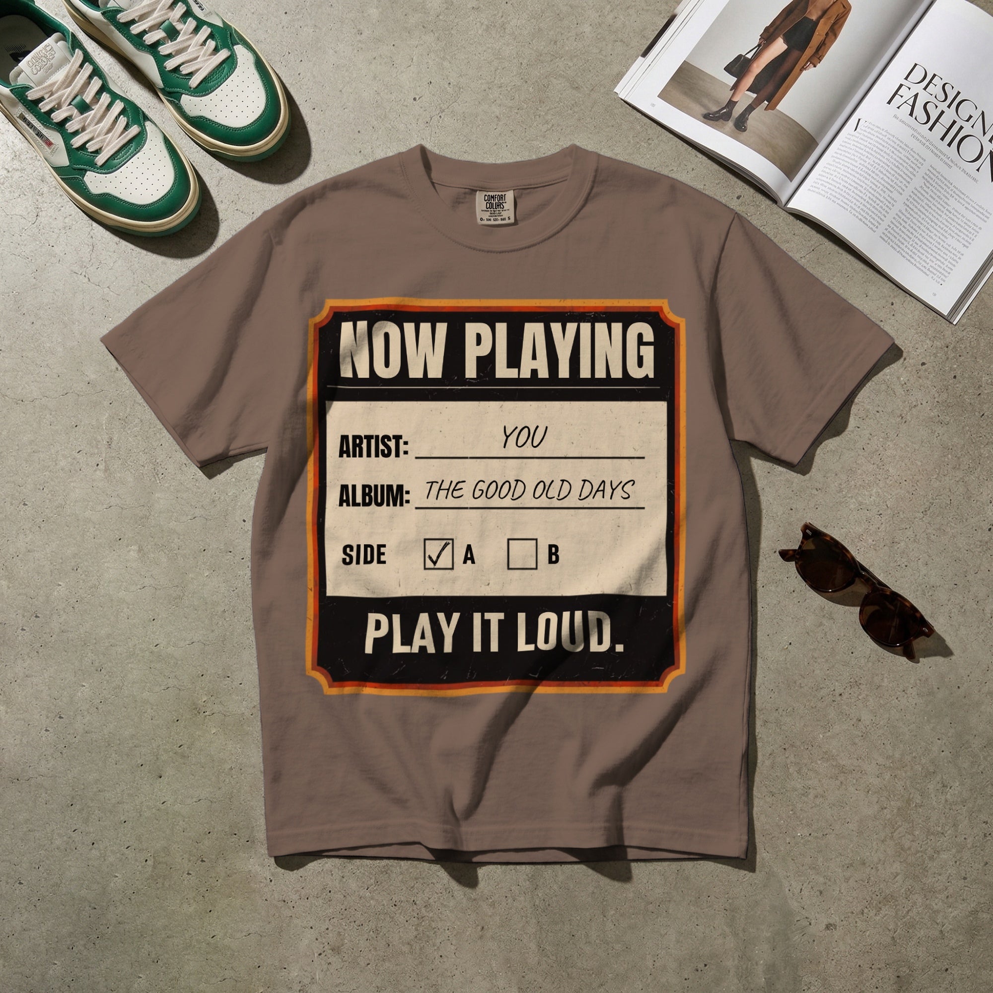 Now Playing — Vintage 70s Record Player Graphic Tee | Faded Memory Supply