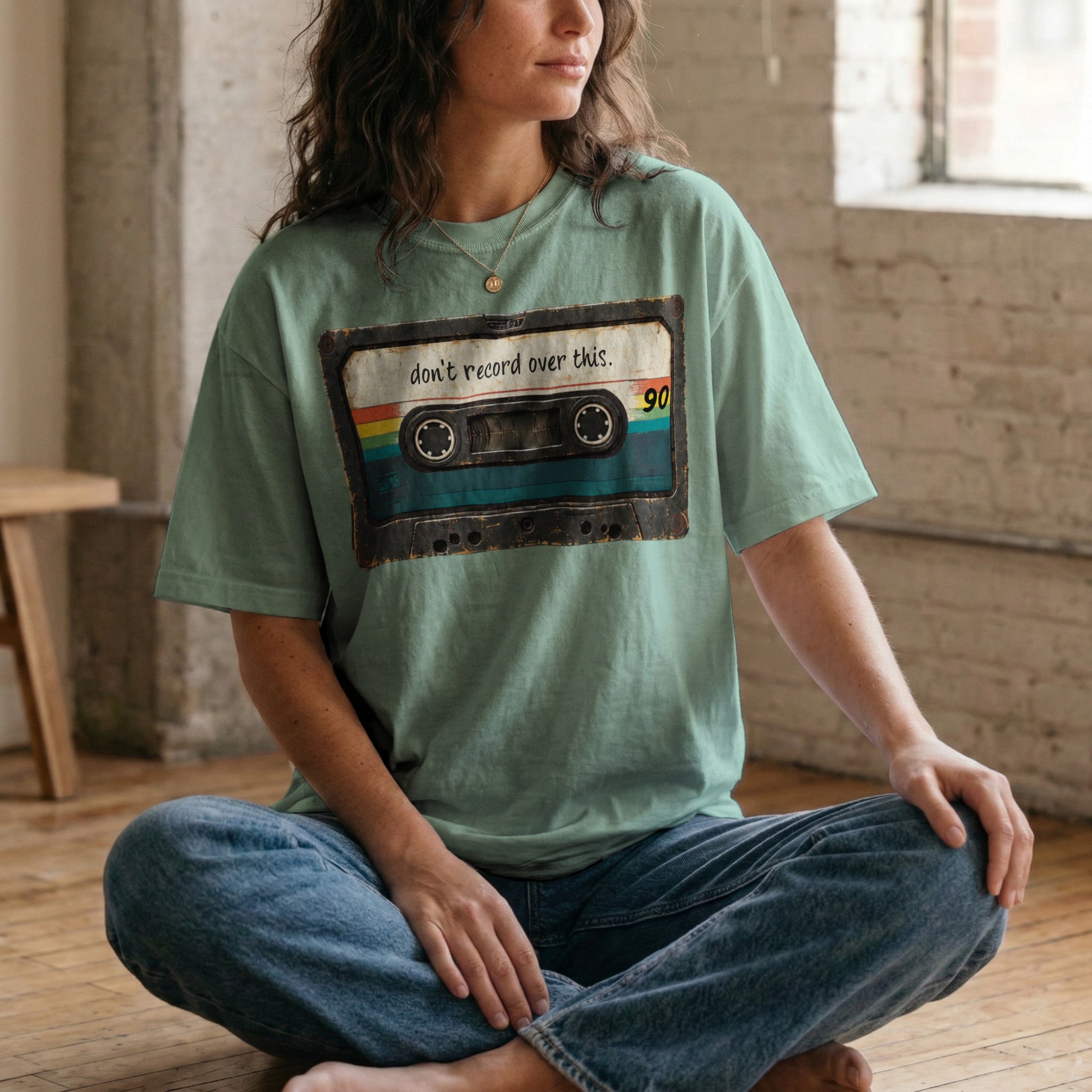 Don’t Record Over This — Vintage 80s Cassette Graphic Tee | Faded Memory Supply