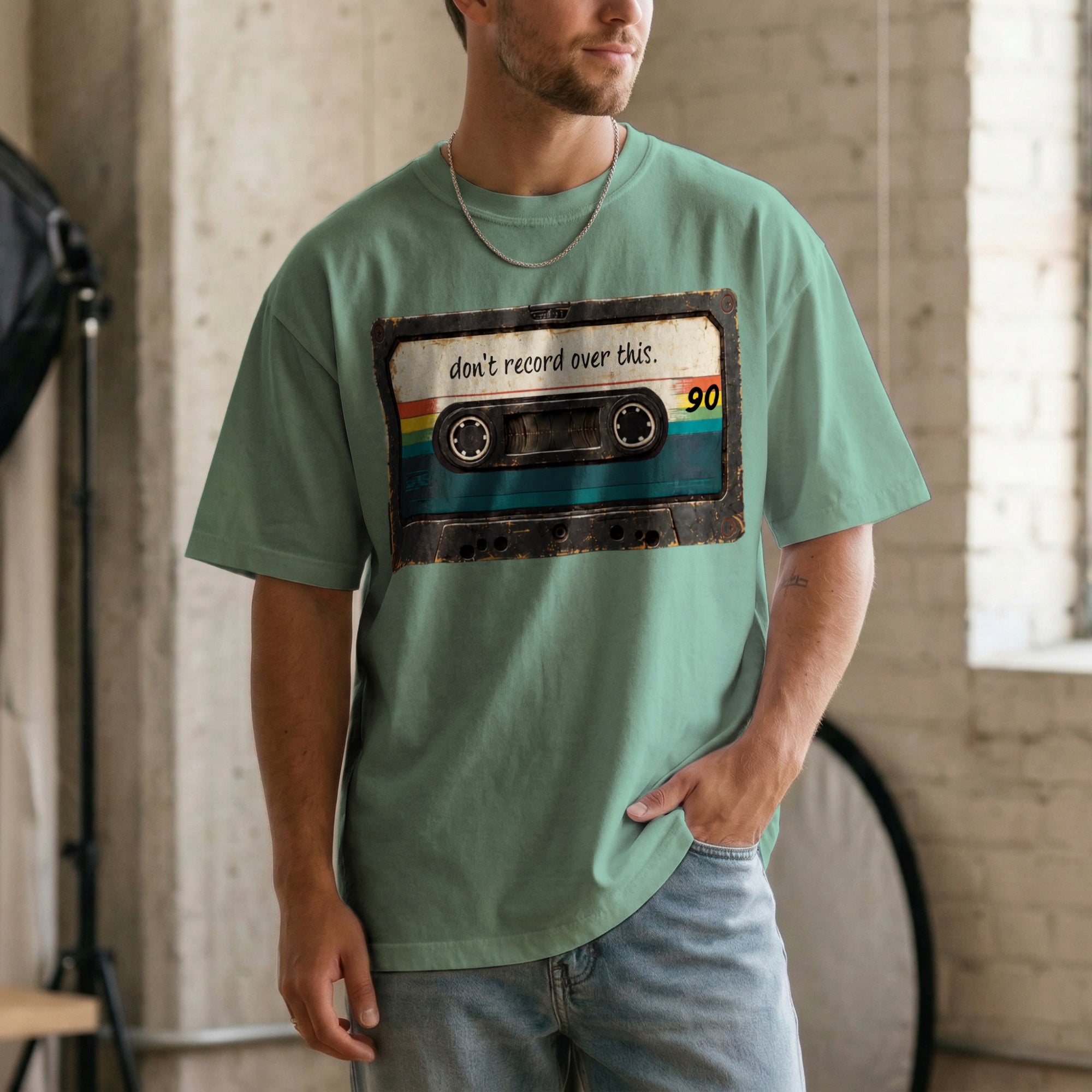 Don’t Record Over This — Vintage 80s Cassette Graphic Tee | Faded Memory Supply