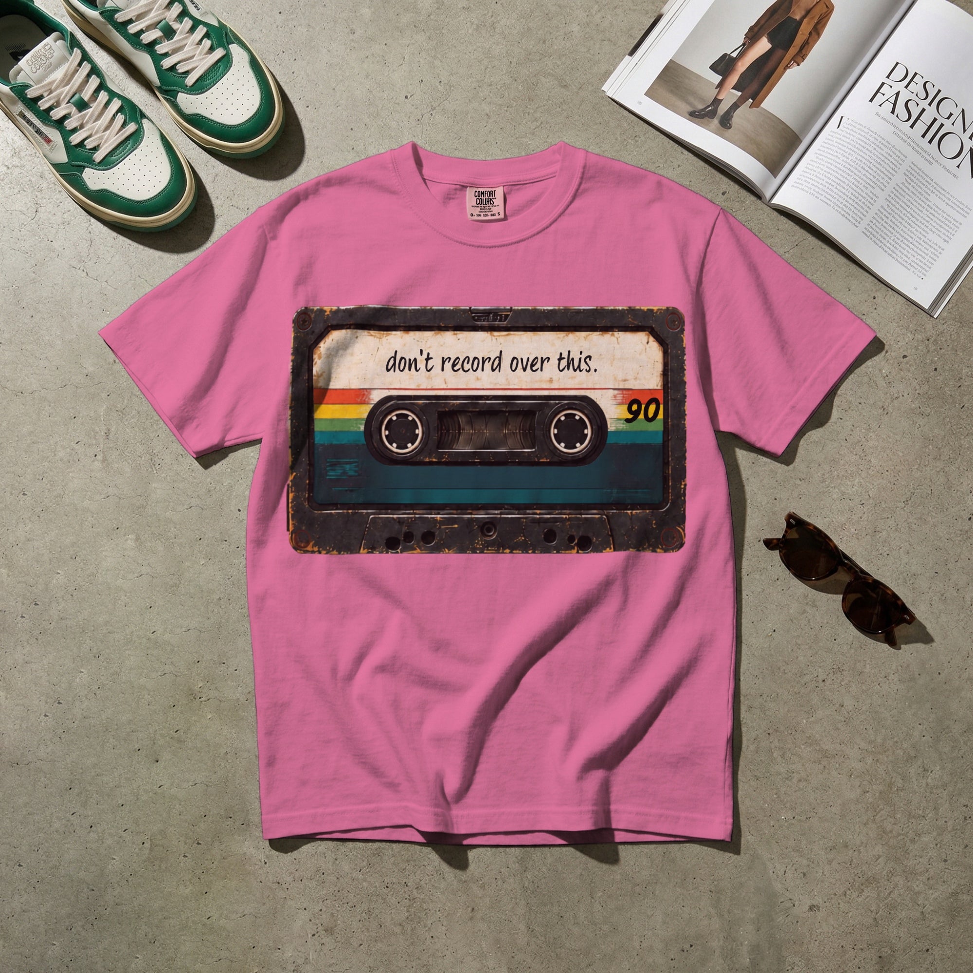 Don’t Record Over This — Vintage 80s Cassette Graphic Tee | Faded Memory Supply