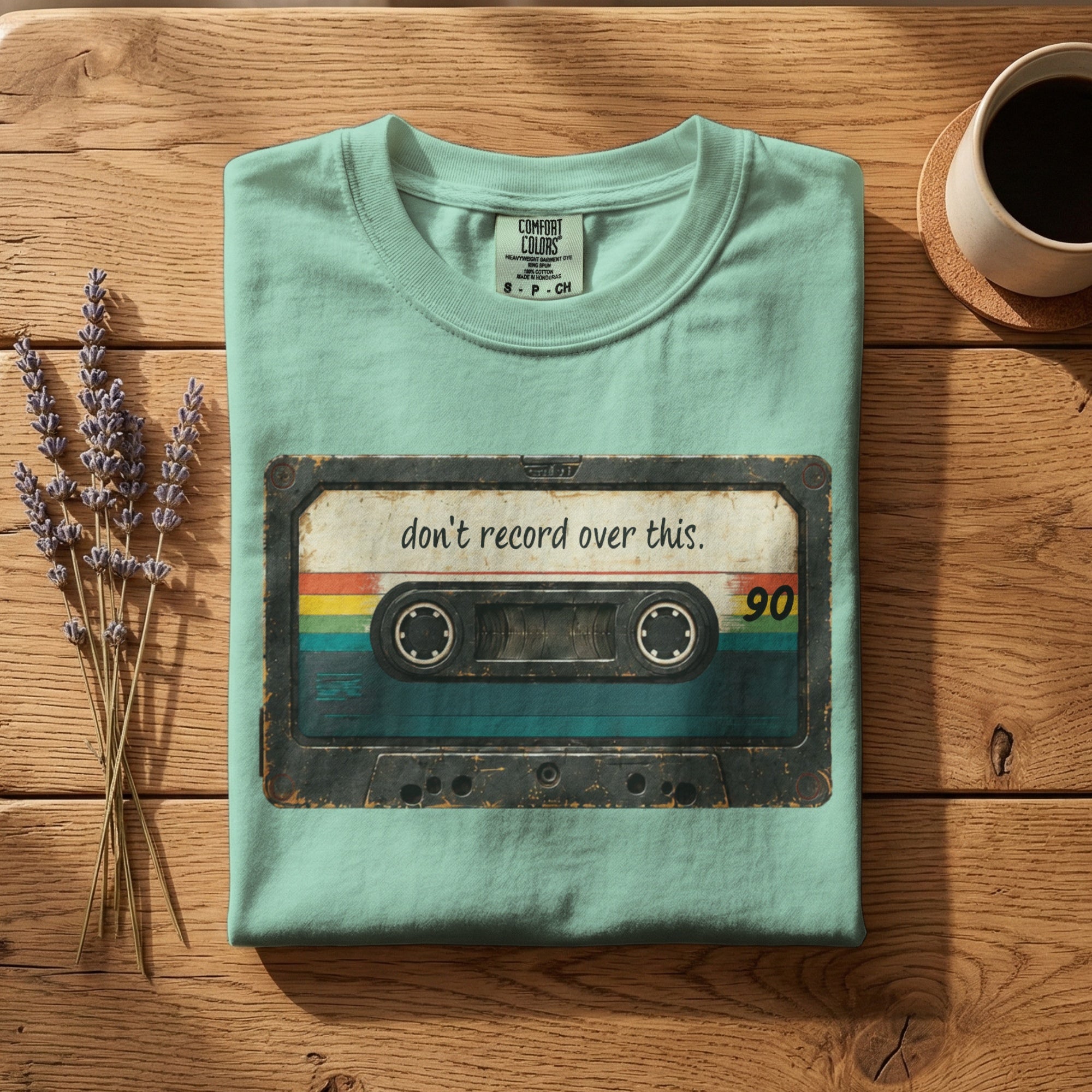 Don’t Record Over This — Vintage 80s Cassette Graphic Tee | Faded Memory Supply