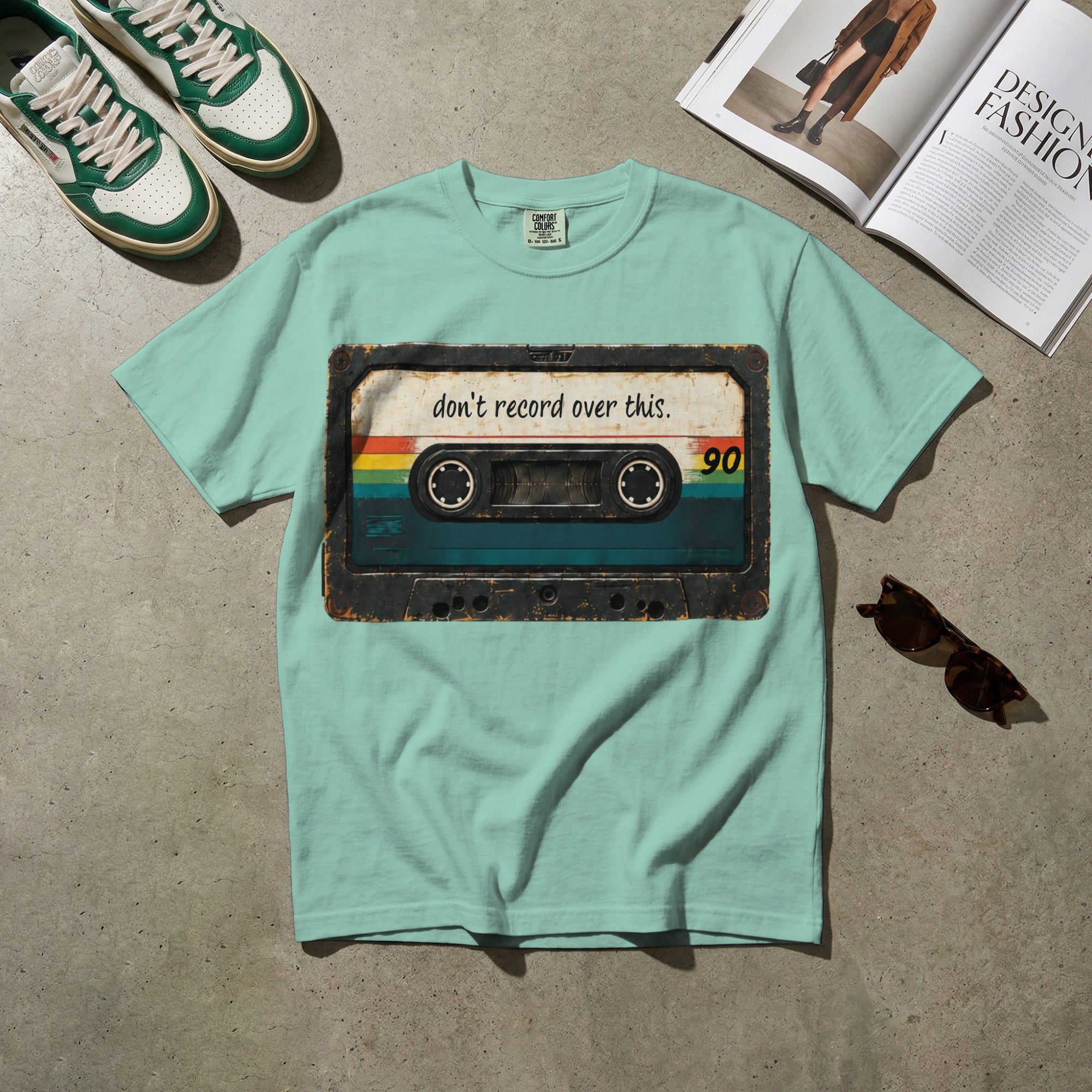 Don’t Record Over This — Vintage 80s Cassette Graphic Tee | Faded Memory Supply