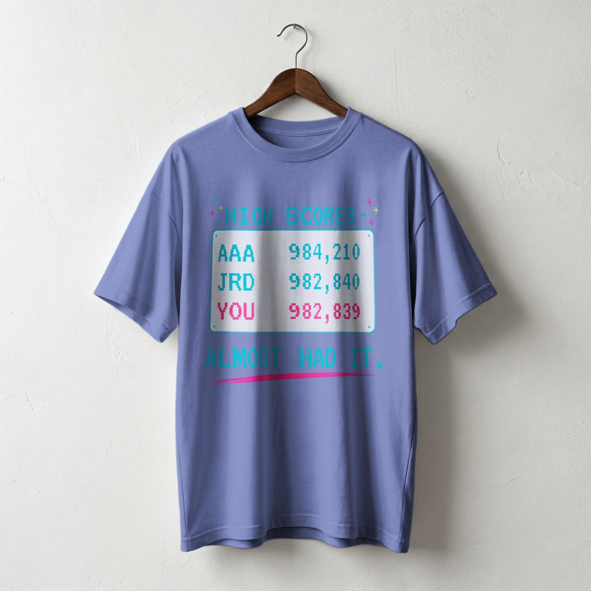 High Scores, Almost Had It — Vintage 80s Arcade Graphic Tee | Faded Memory Supply