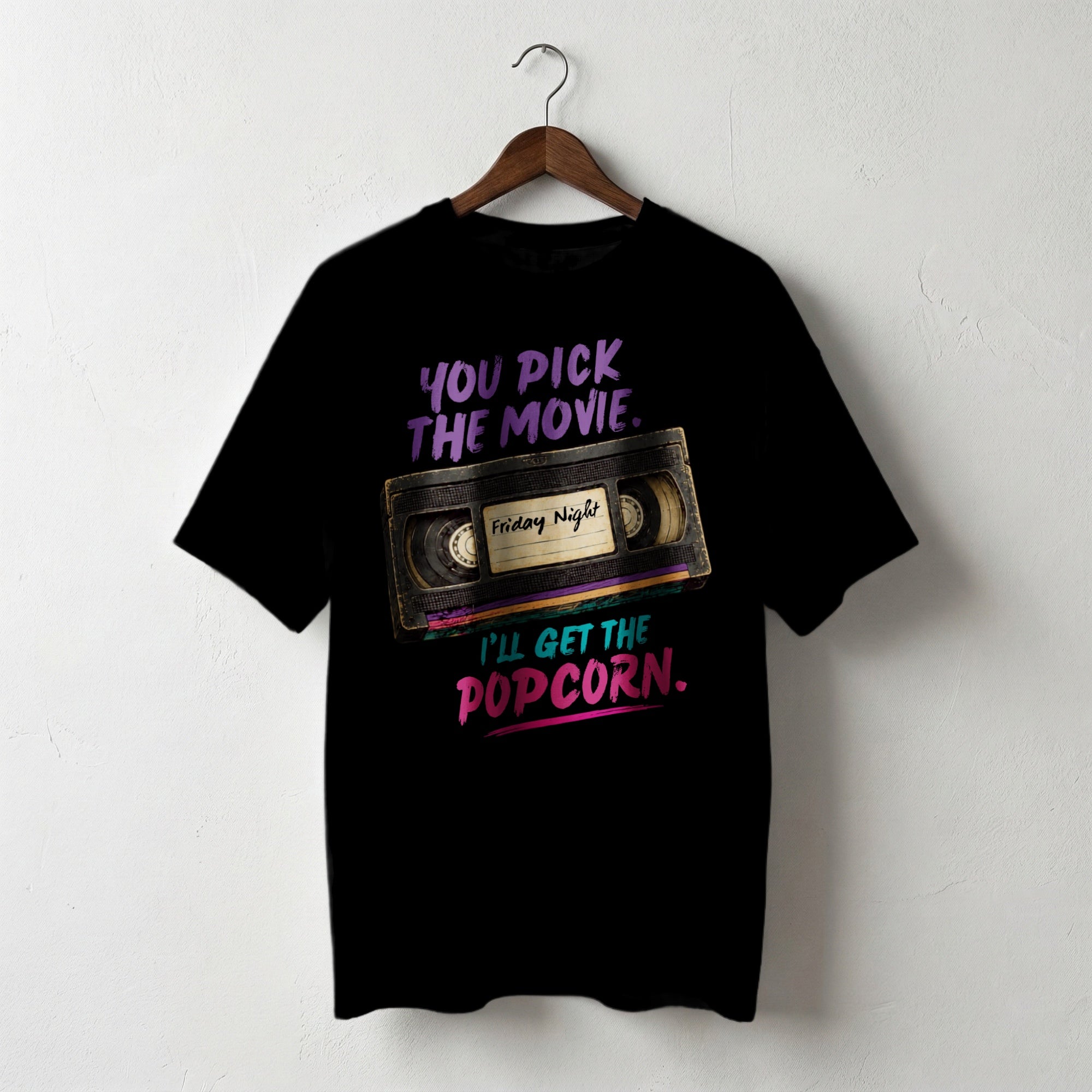 You Pick the Movie, I’ll Get the Popcorn — Vintage 80s VHS Graphic Tee | Faded Memory Supply
