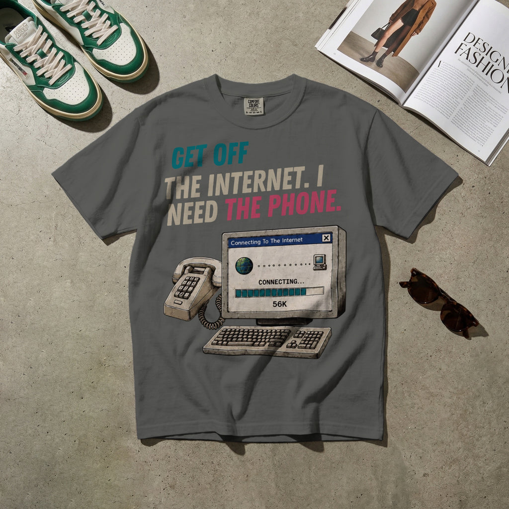 Get Off the Internet, I Need the Phone — Vintage 90s Dial-Up Graphic Tee | Faded Memory Supply