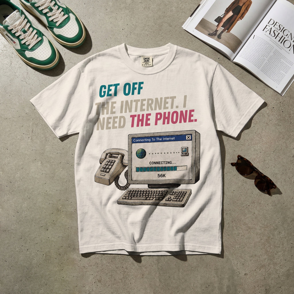 Get Off the Internet, I Need the Phone — Vintage 90s Dial-Up Graphic Tee | Faded Memory Supply