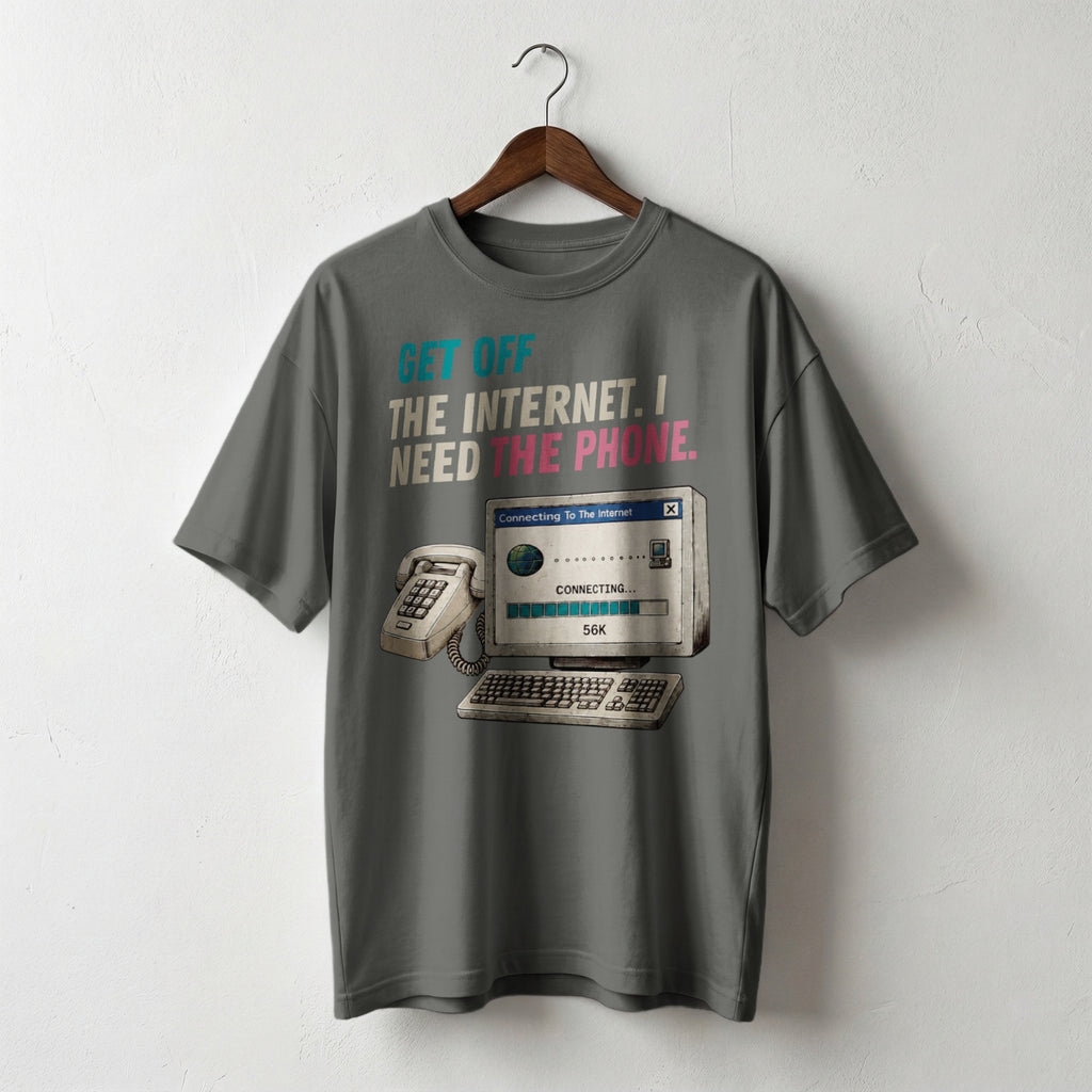 Get Off the Internet, I Need the Phone — Vintage 90s Dial-Up Graphic Tee | Faded Memory Supply
