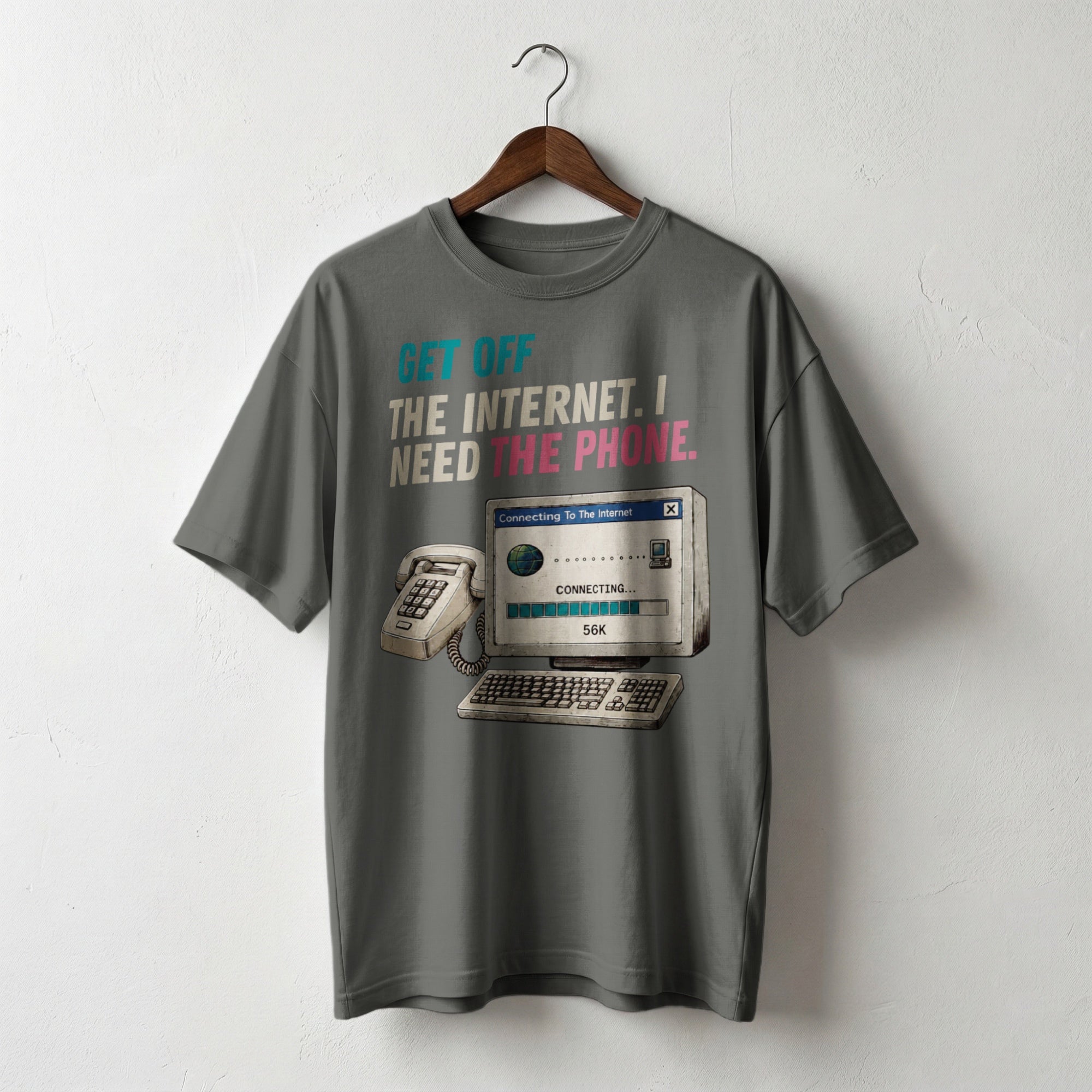 Get Off the Internet, I Need the Phone — Vintage 90s Dial-Up Graphic Tee | Faded Memory Supply