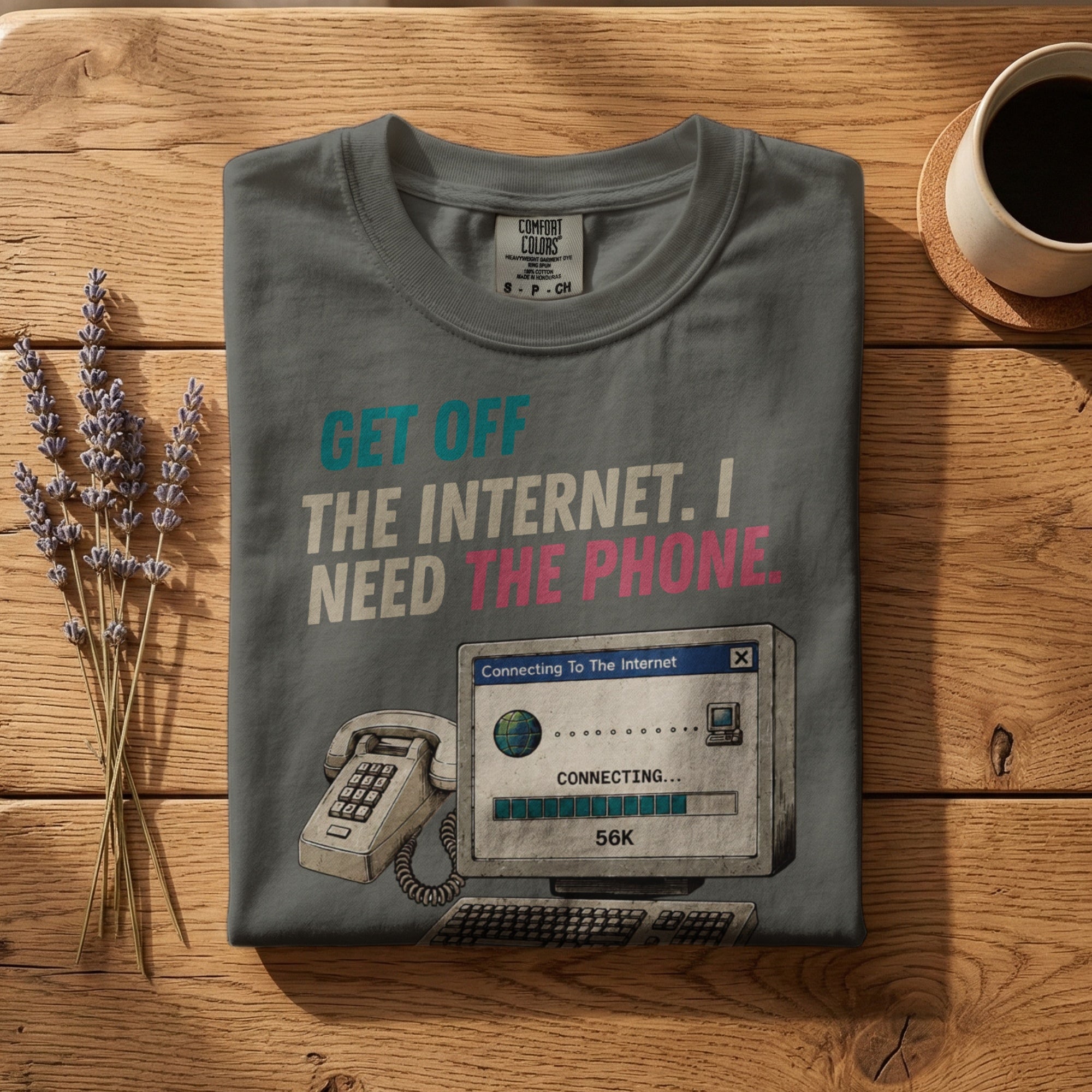 Get Off the Internet, I Need the Phone — Vintage 90s Dial-Up Graphic Tee | Faded Memory Supply
