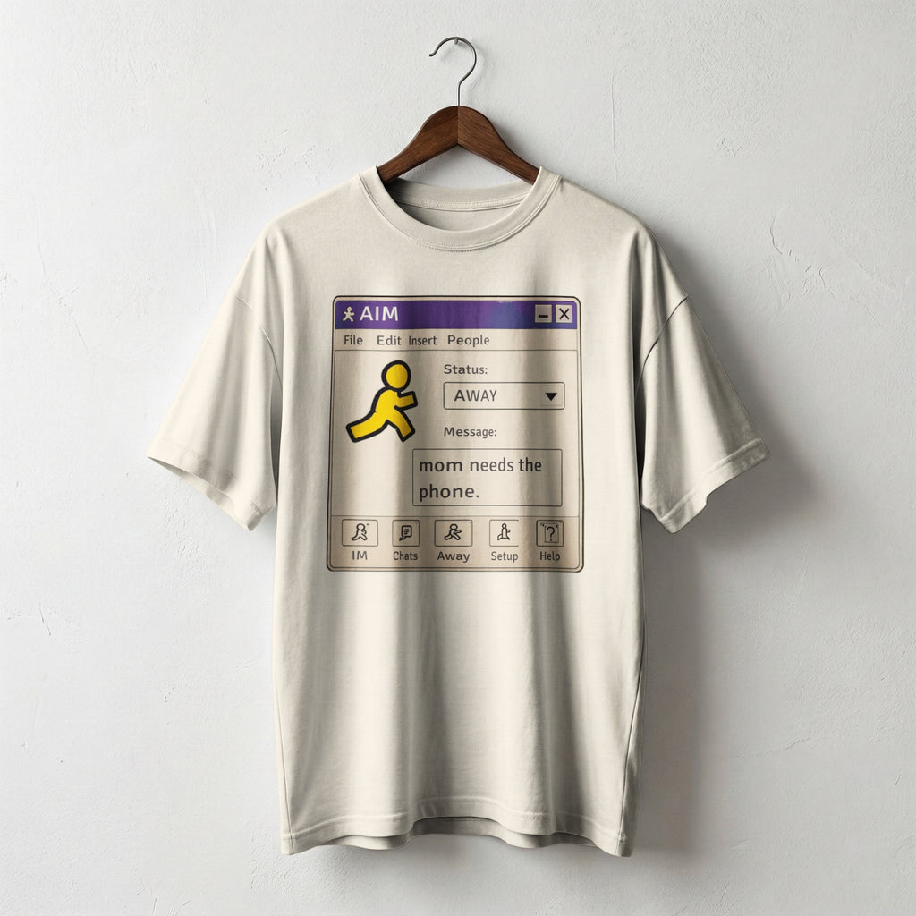 Mom Needs the Phone — Vintage 90s AIM Graphic Tee | Faded Memory Supply