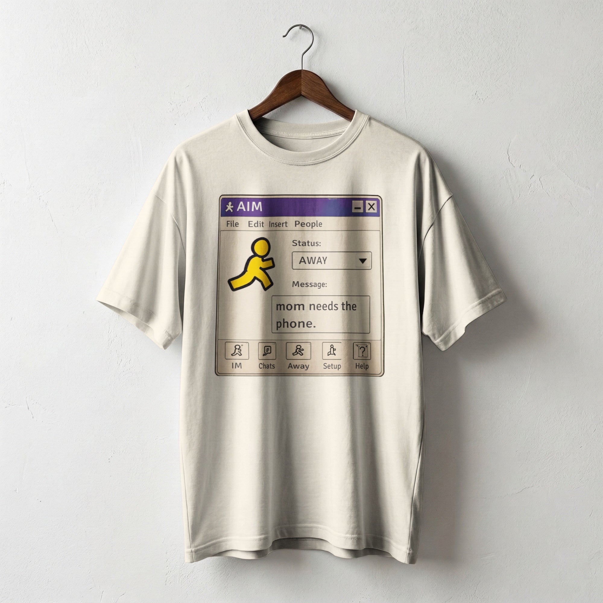 Mom Needs the Phone — Vintage 90s AIM Graphic Tee | Faded Memory Supply