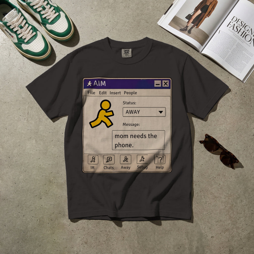Mom Needs the Phone — Vintage 90s AIM Graphic Tee | Faded Memory Supply