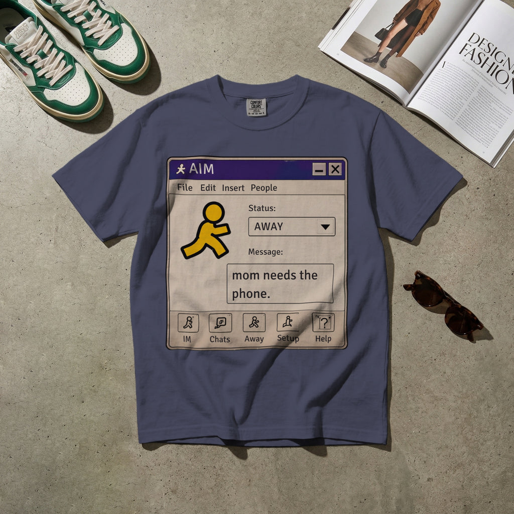 Mom Needs the Phone — Vintage 90s AIM Graphic Tee | Faded Memory Supply