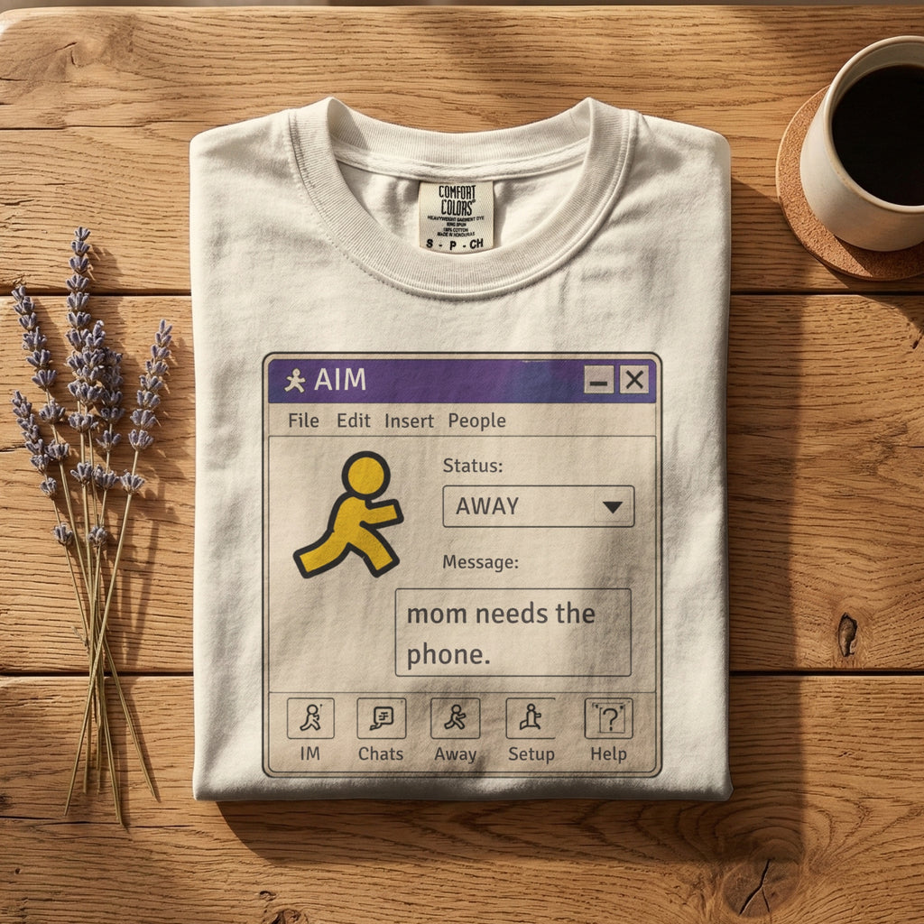 Mom Needs the Phone — Vintage 90s AIM Graphic Tee | Faded Memory Supply