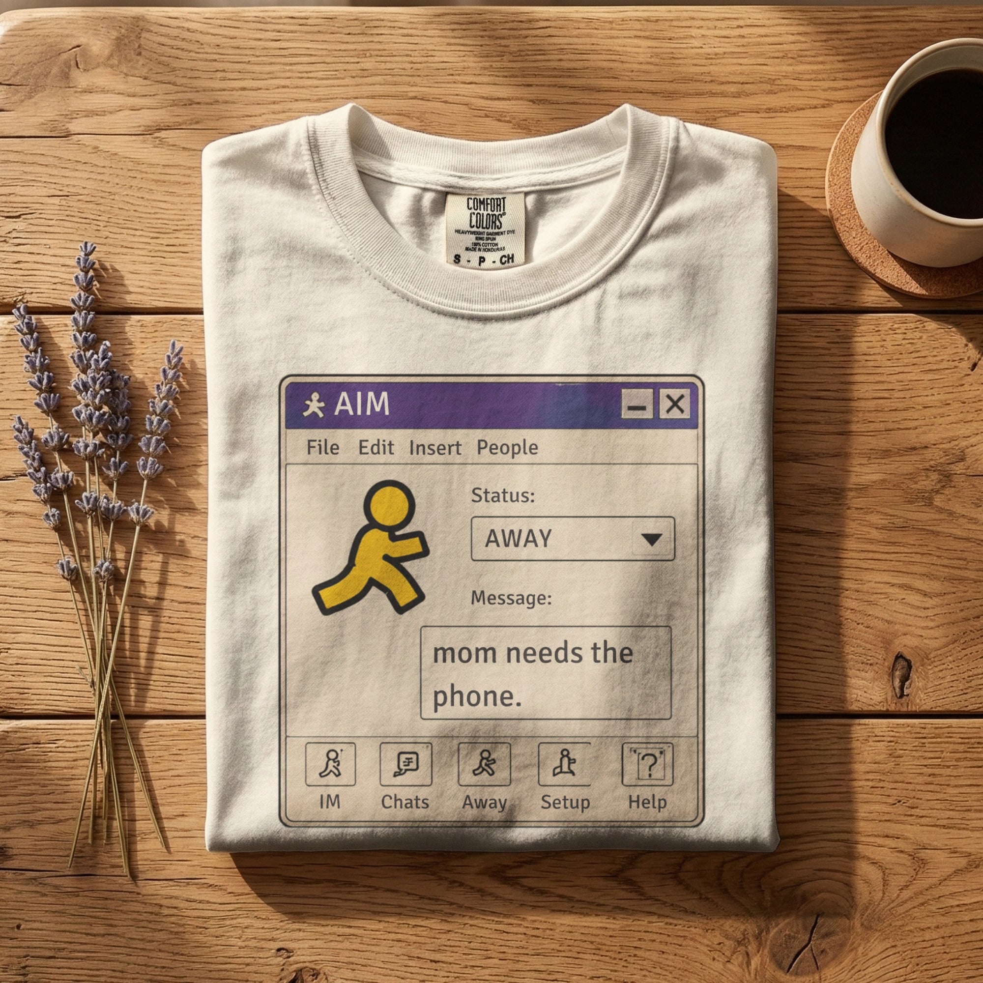 Mom Needs the Phone — Vintage 90s AIM Graphic Tee | Faded Memory Supply