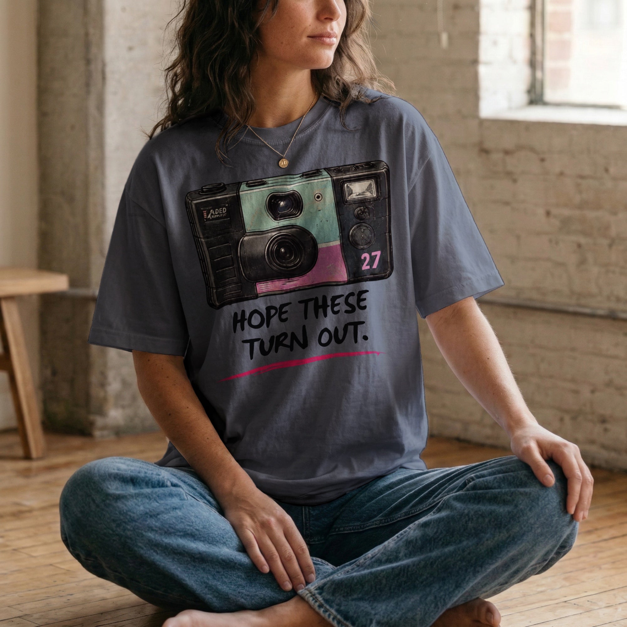 Hope These Turn Out — Vintage 90s Disposable Camera Graphic Tee | Faded Memory Supply
