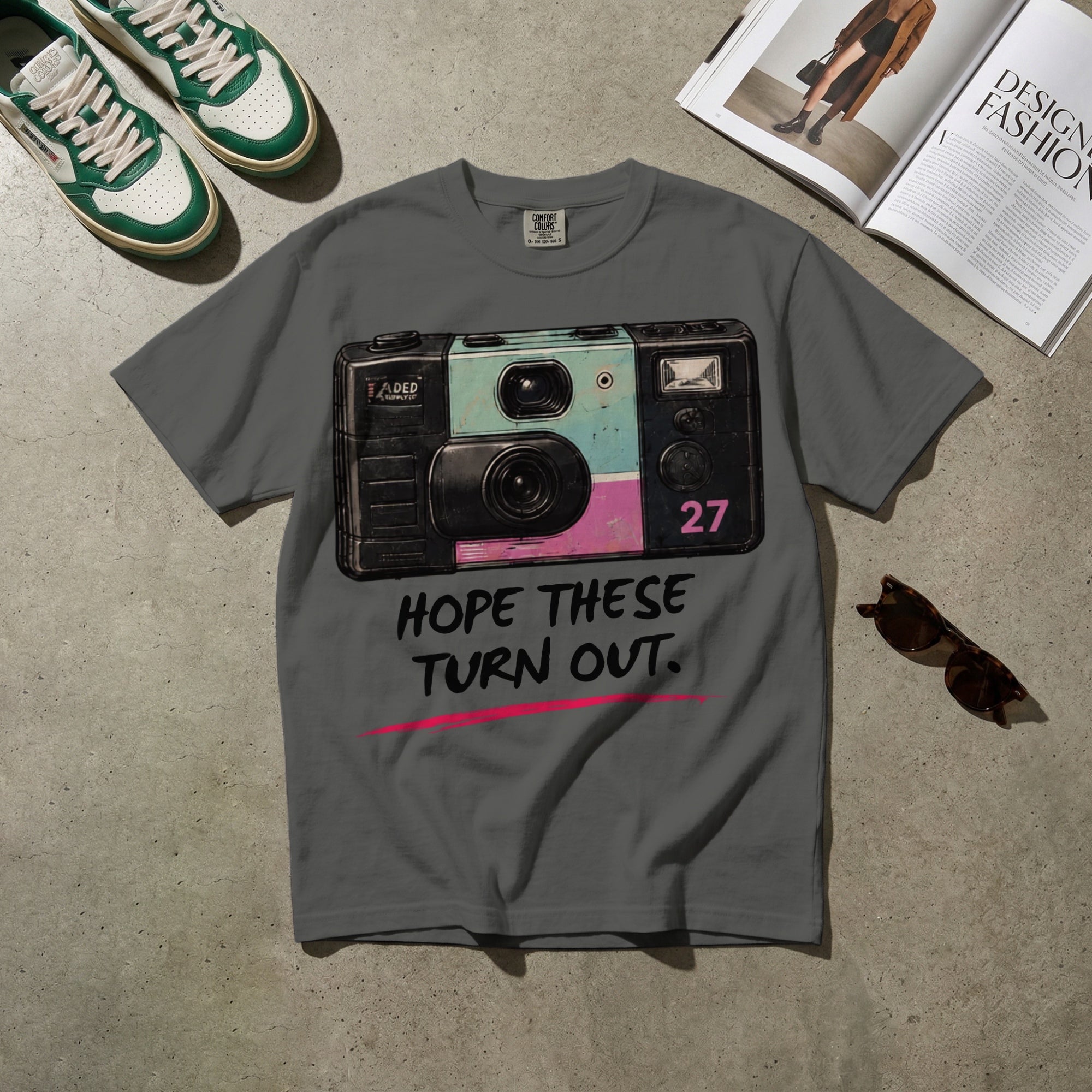 Hope These Turn Out — Vintage 90s Disposable Camera Graphic Tee | Faded Memory Supply