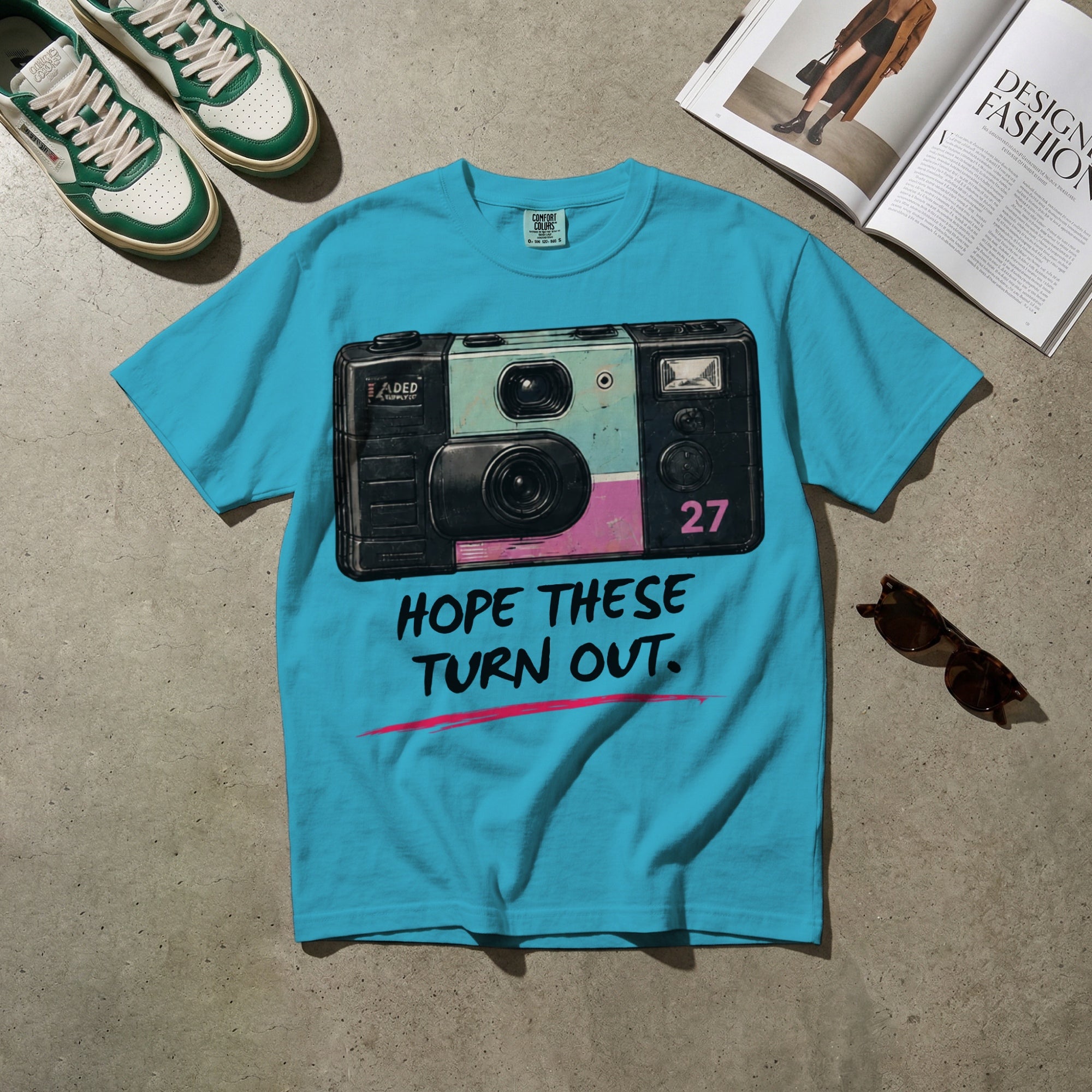 Hope These Turn Out — Vintage 90s Disposable Camera Graphic Tee | Faded Memory Supply