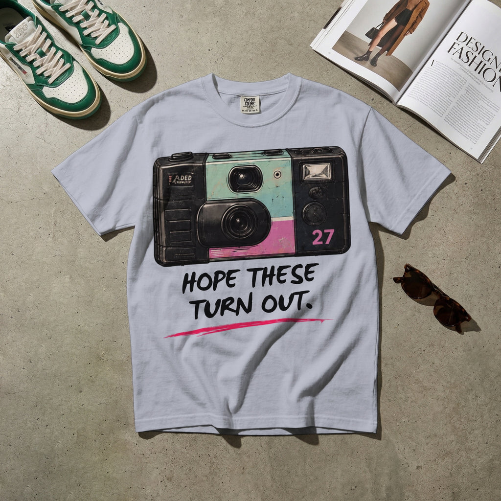 Hope These Turn Out — Vintage 90s Disposable Camera Graphic Tee | Faded Memory Supply