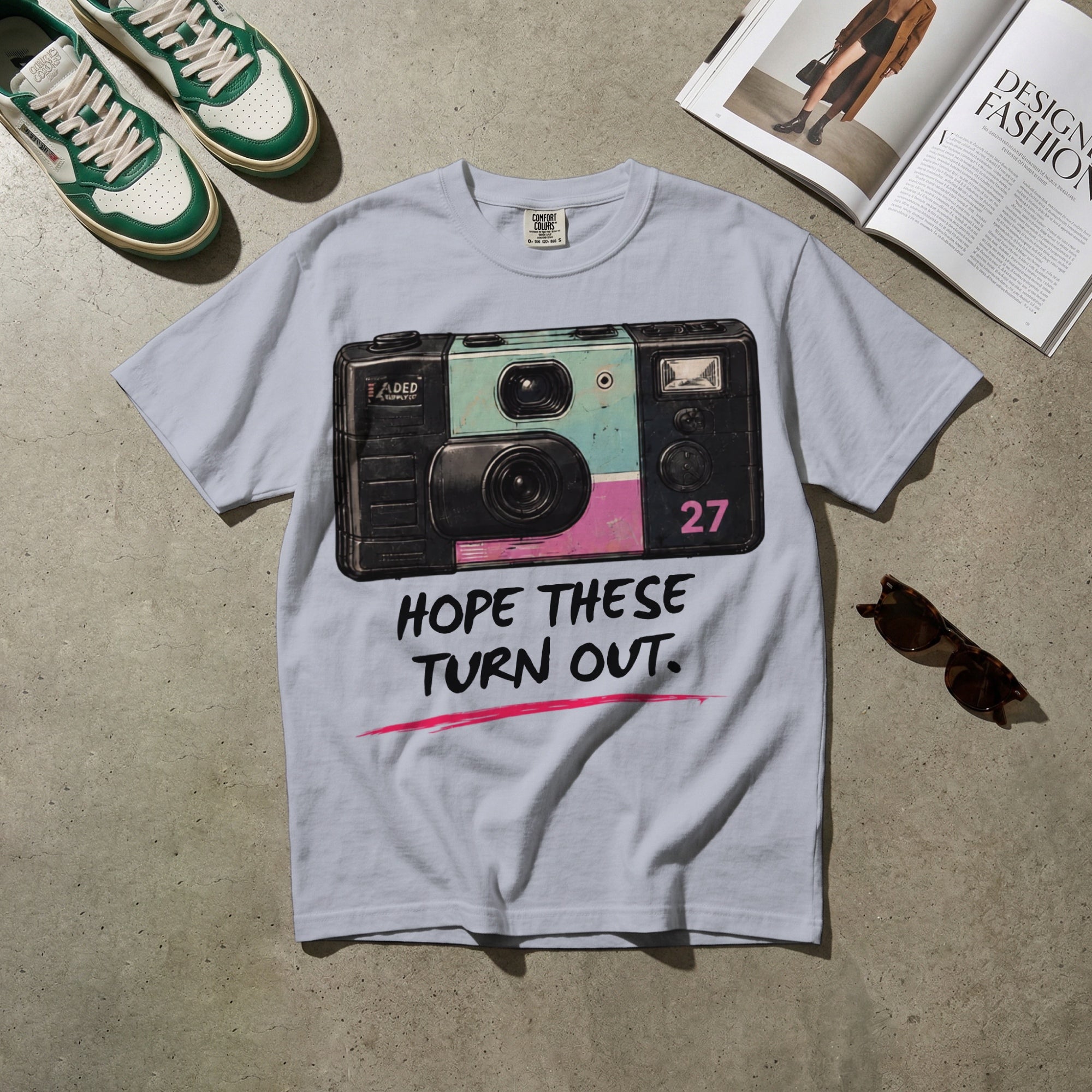 Hope These Turn Out — Vintage 90s Disposable Camera Graphic Tee | Faded Memory Supply
