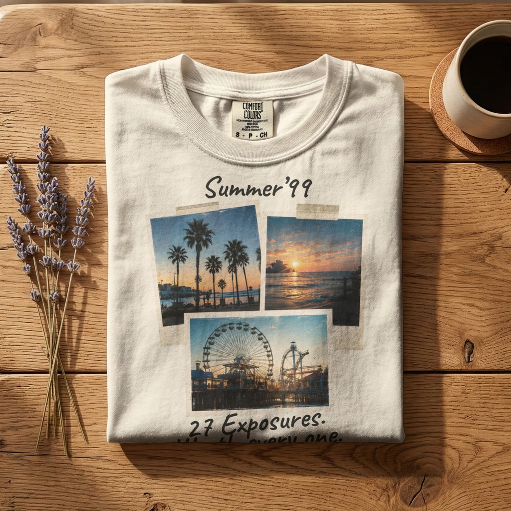 Summer ’99 — Vintage 90s Disposable Camera Graphic Tee | Faded Memory Supply