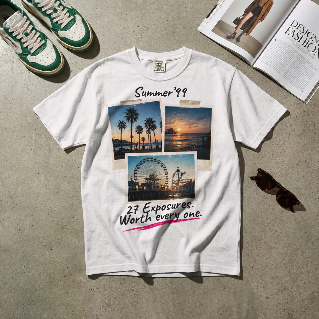 Summer ’99 — Vintage 90s Disposable Camera Graphic Tee | Faded Memory Supply