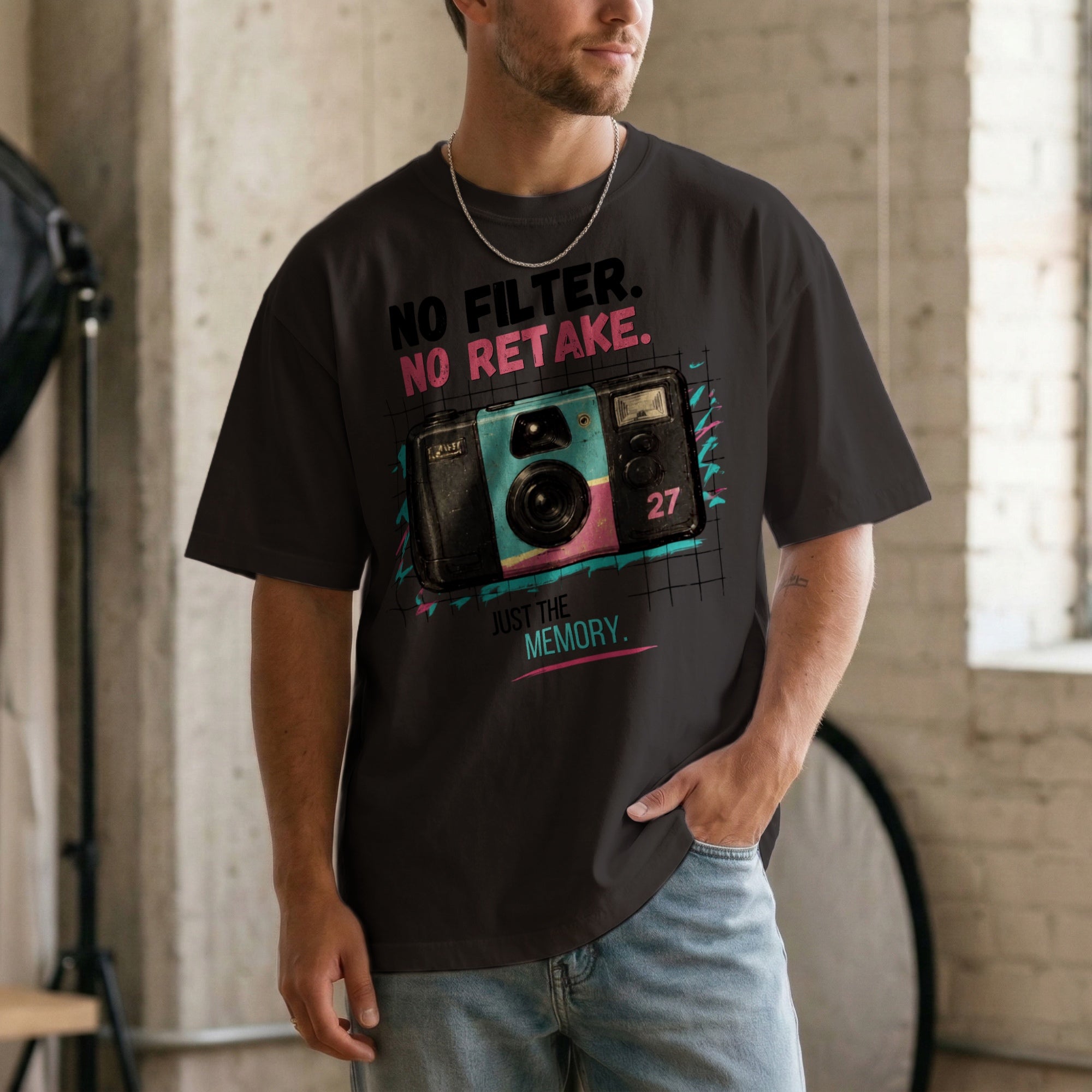 No Filter, No Retake, Just the Memory — Vintage 90s Camera Graphic Tee | Faded Memory Supply