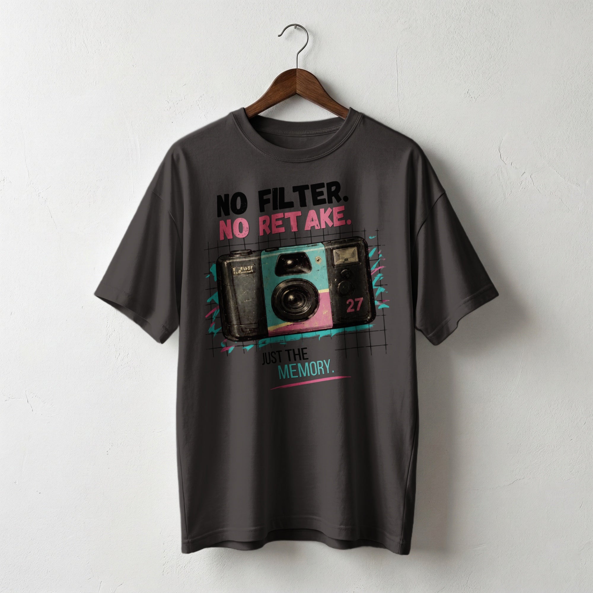 No Filter, No Retake, Just the Memory — Vintage 90s Camera Graphic Tee | Faded Memory Supply