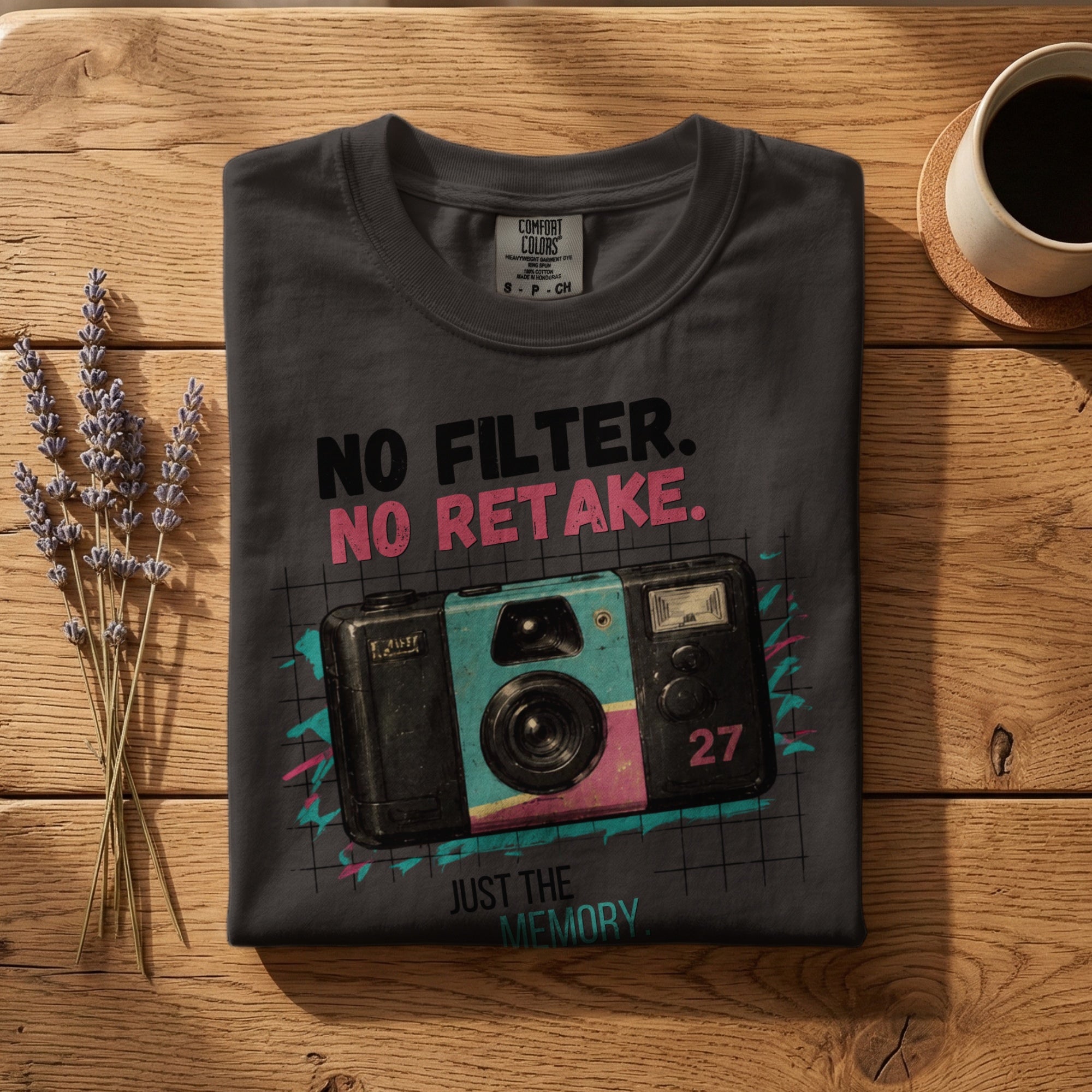 No Filter, No Retake, Just the Memory — Vintage 90s Camera Graphic Tee | Faded Memory Supply