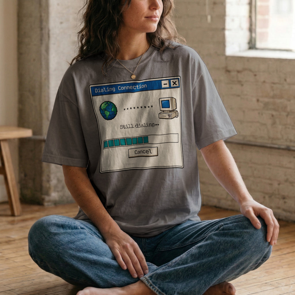Still Dialing — Vintage 90s Dial-Up Graphic Tee | Faded Memory Supply