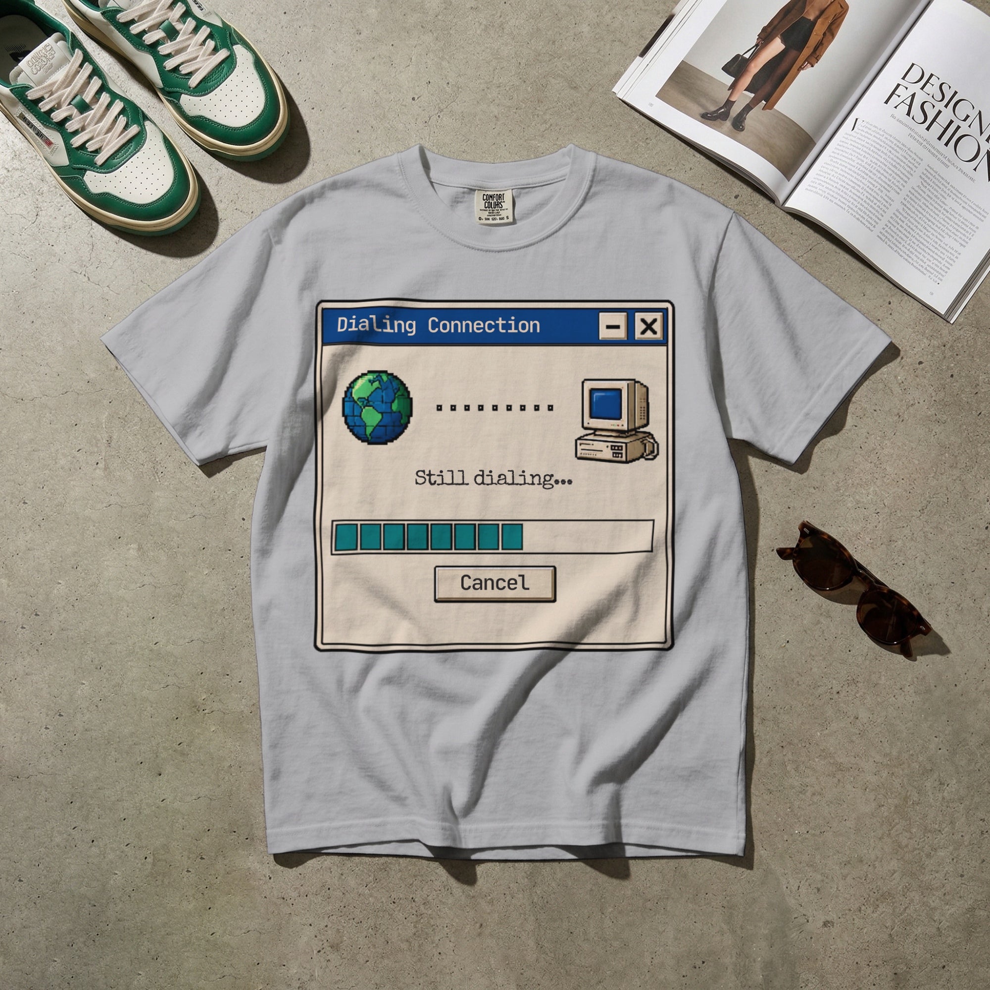 Still Dialing — Vintage 90s Dial-Up Graphic Tee | Faded Memory Supply