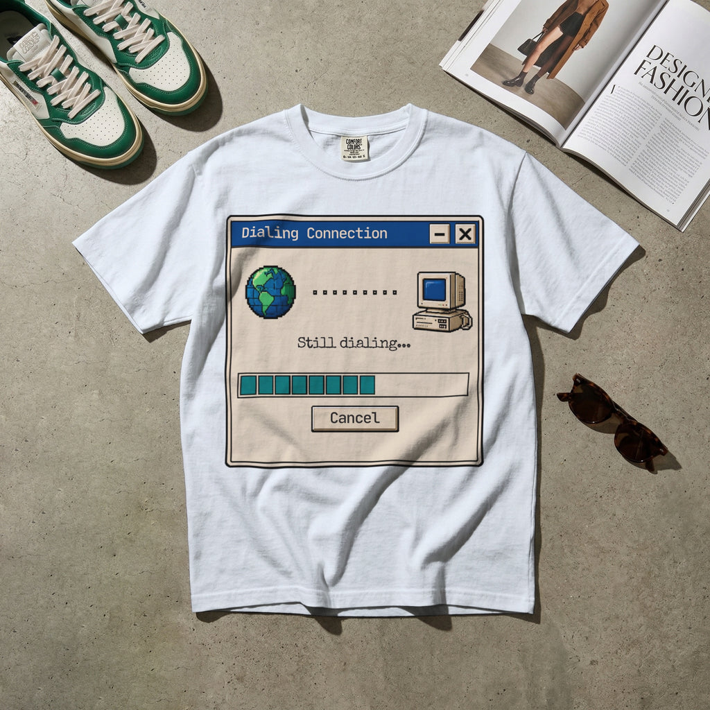 Still Dialing — Vintage 90s Dial-Up Graphic Tee | Faded Memory Supply