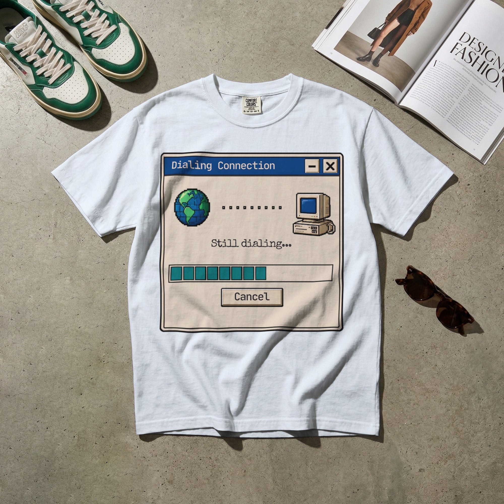Still Dialing — Vintage 90s Dial-Up Graphic Tee | Faded Memory Supply