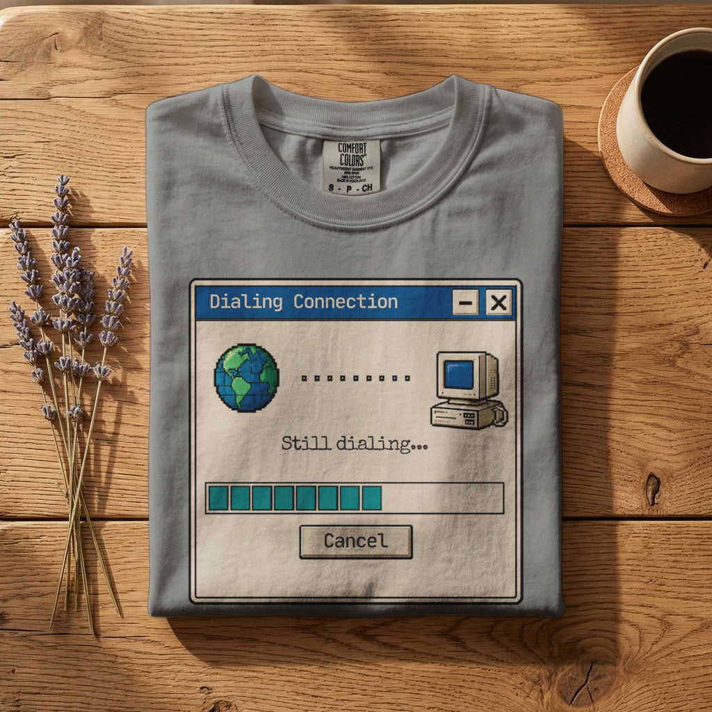 Still Dialing — Vintage 90s Dial-Up Graphic Tee | Faded Memory Supply