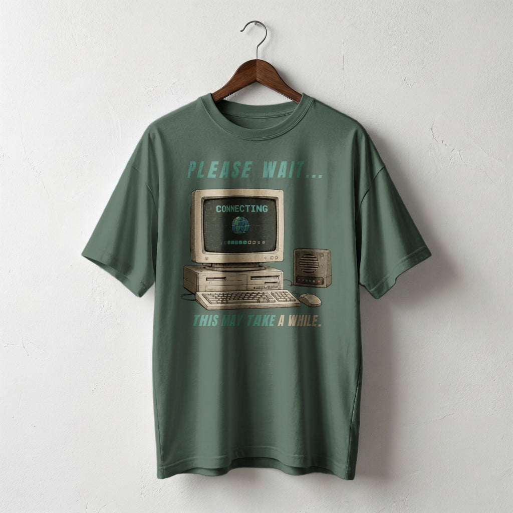 Please Wait, This May Take a While — Vintage 90s Computer Graphic Tee | Faded Memory Supply